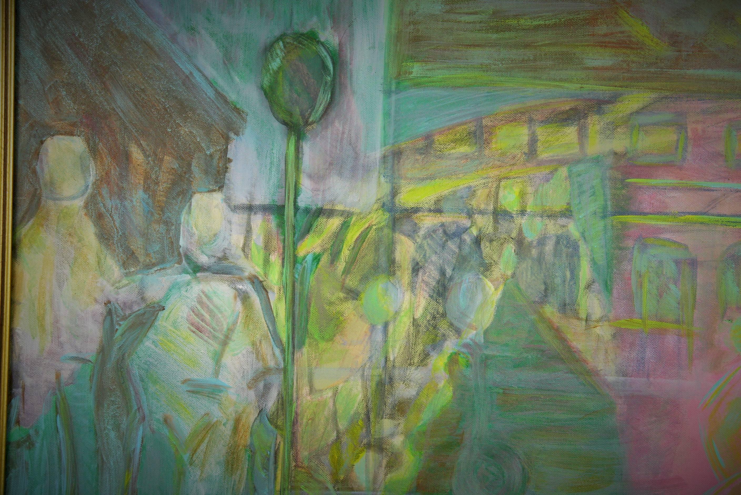Figurativo surrealista  Paisaje urbano  por Varen hacia 1950 en venta 1