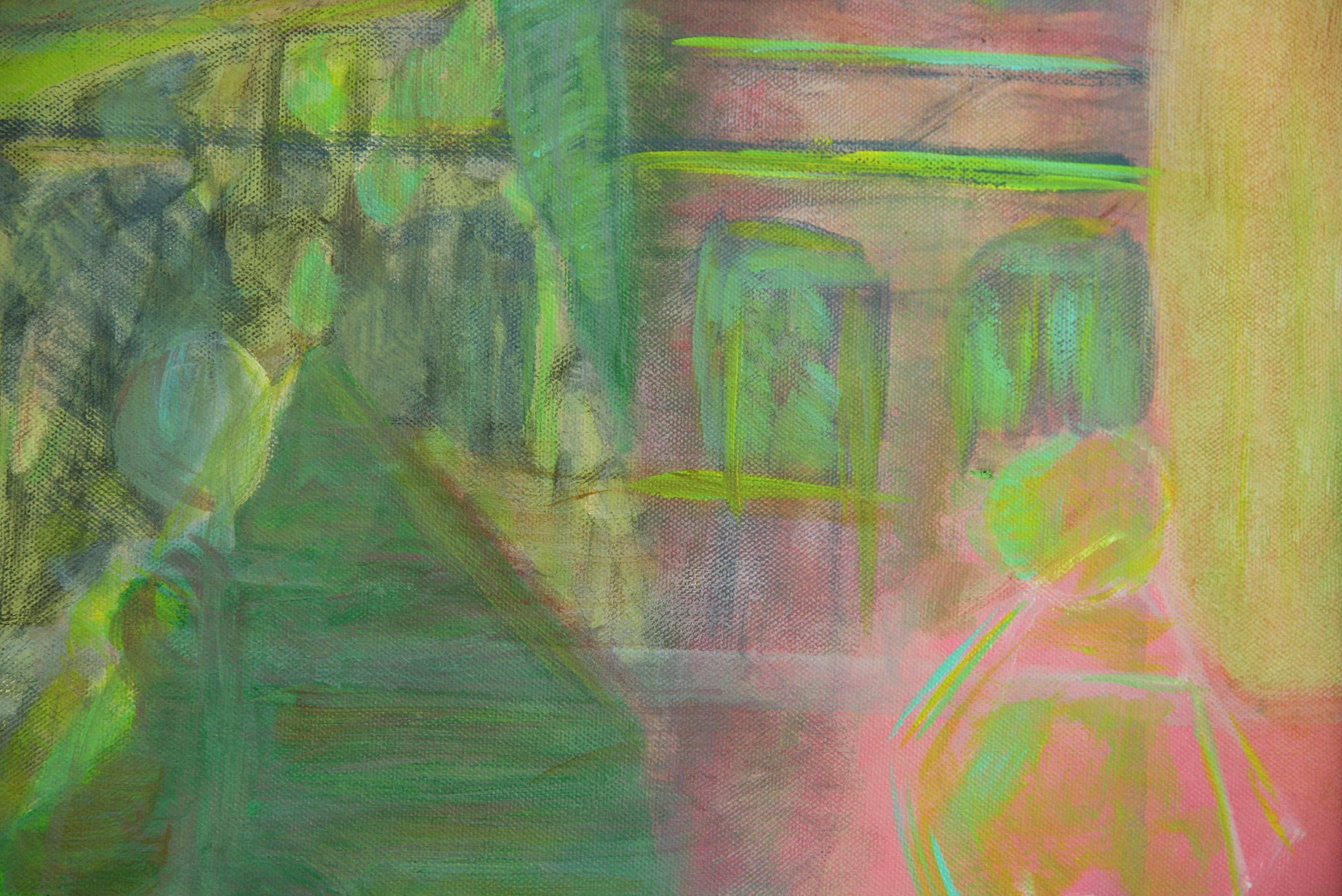 Figurativo surrealista  Paisaje urbano  por Varen hacia 1950 en venta 4