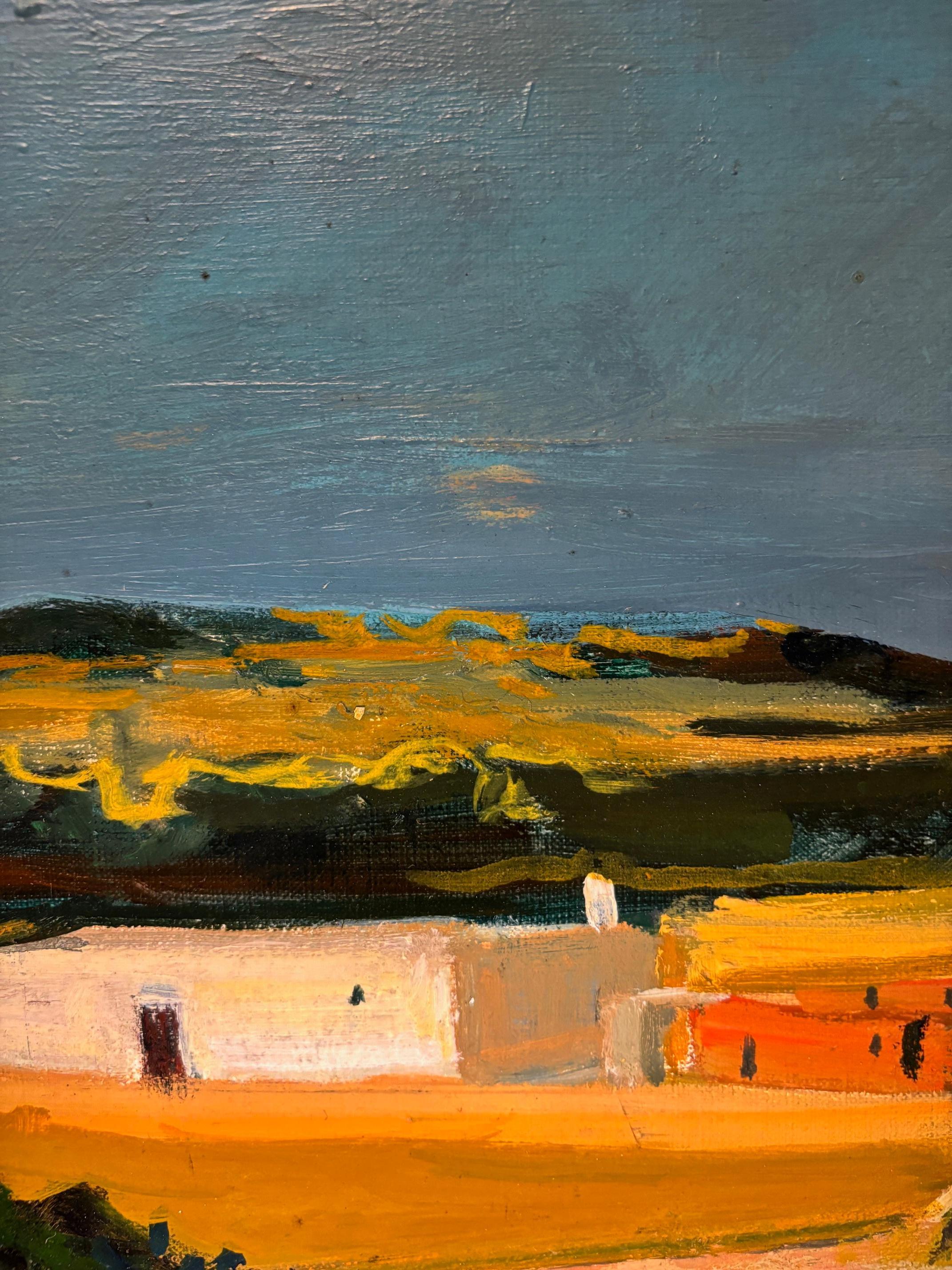 Landschaft von Vérène Mettler - Öl auf Leinwand 46x80 cm (Moderne), Painting, von Varène Mettler