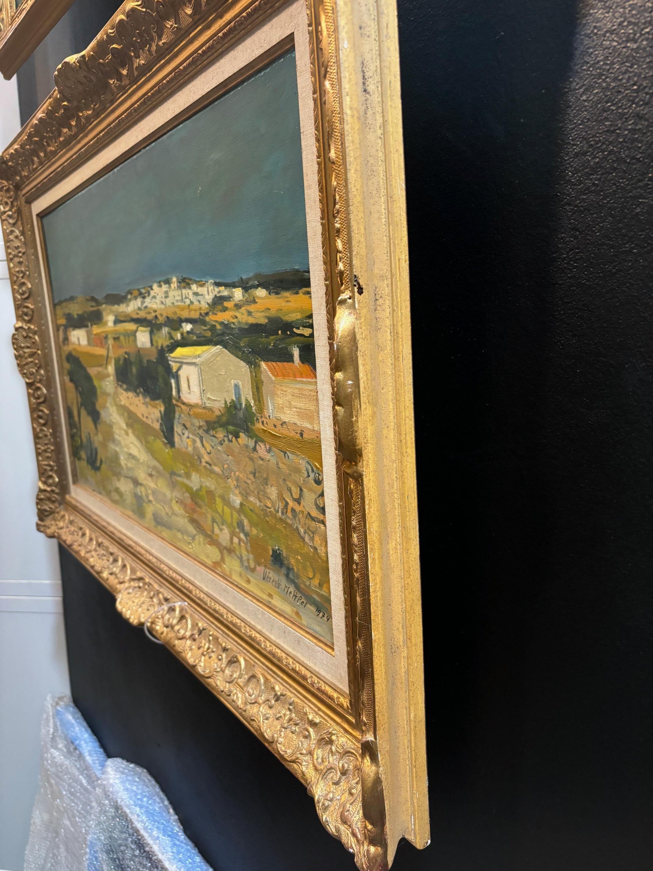 Landschaft von Vérène Mettler - Öl auf Leinwand 46x80 cm im Angebot 2