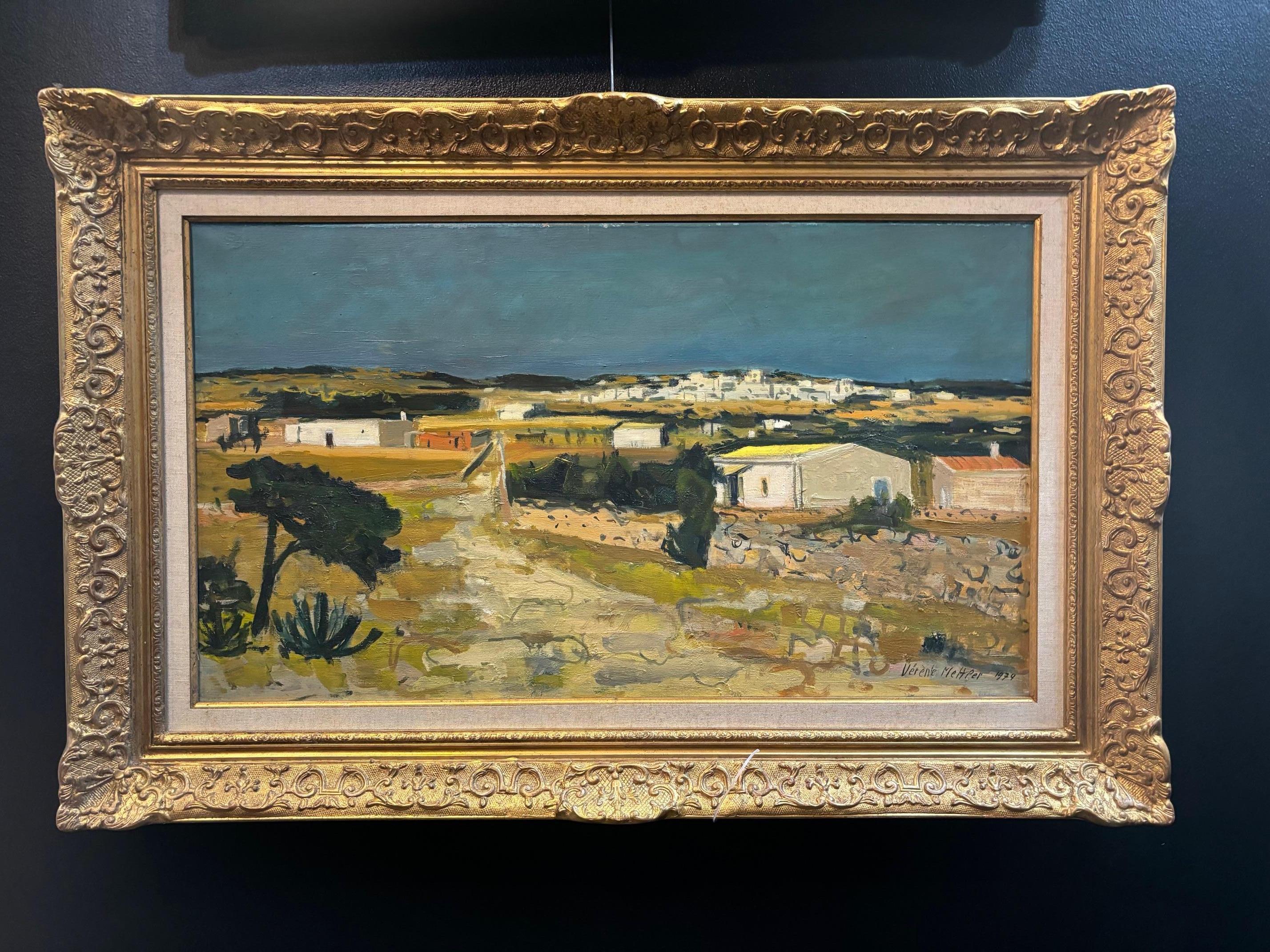 Landschaft von Vérène Mettler - Öl auf Leinwand 46x80 cm im Angebot 3