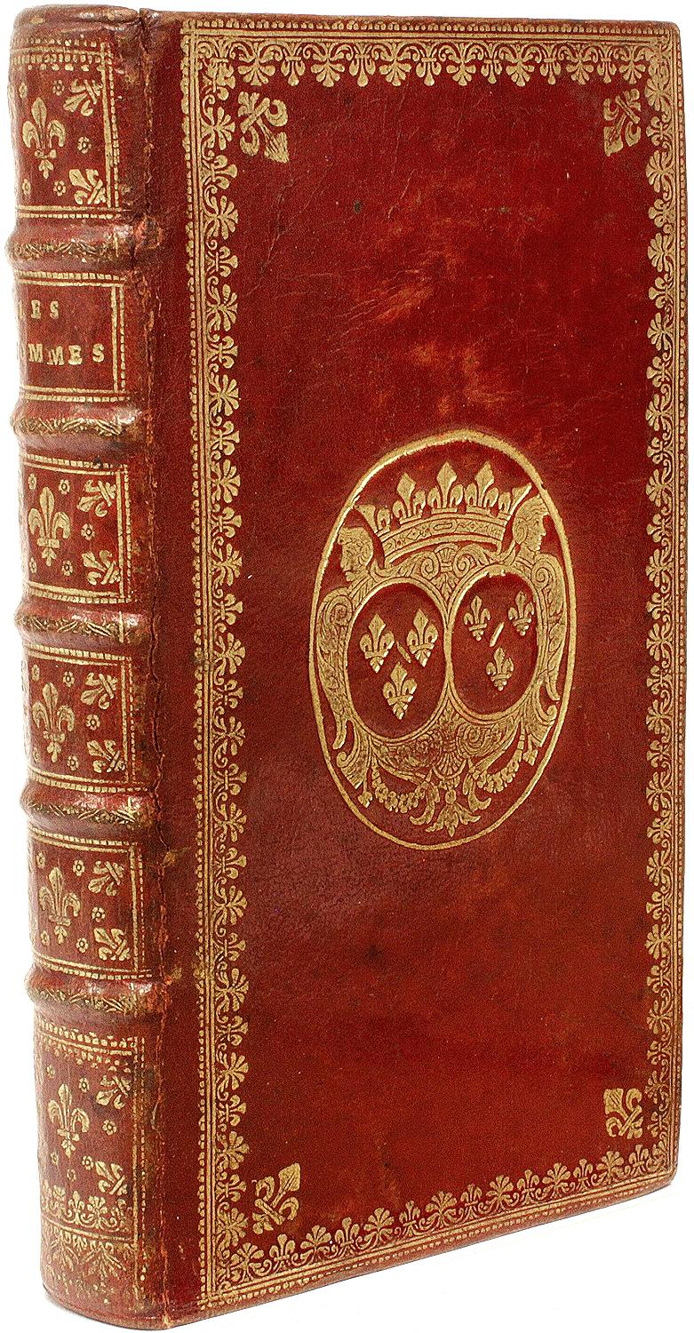 AUTHOR: VARENNES, Jacques. 

TITLE: Les Hommes.

PUBLISHER: Paris: Chez Jacques Collombat, 1712.

DESCRIPTION: FIRST EDITION WITH THE GILT ARMS OF LOUIS XIV's DAUGHTER. 1 vol., 6-5/8