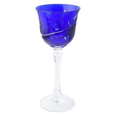 Varga Crystal Cobalt Butterfly Goblet