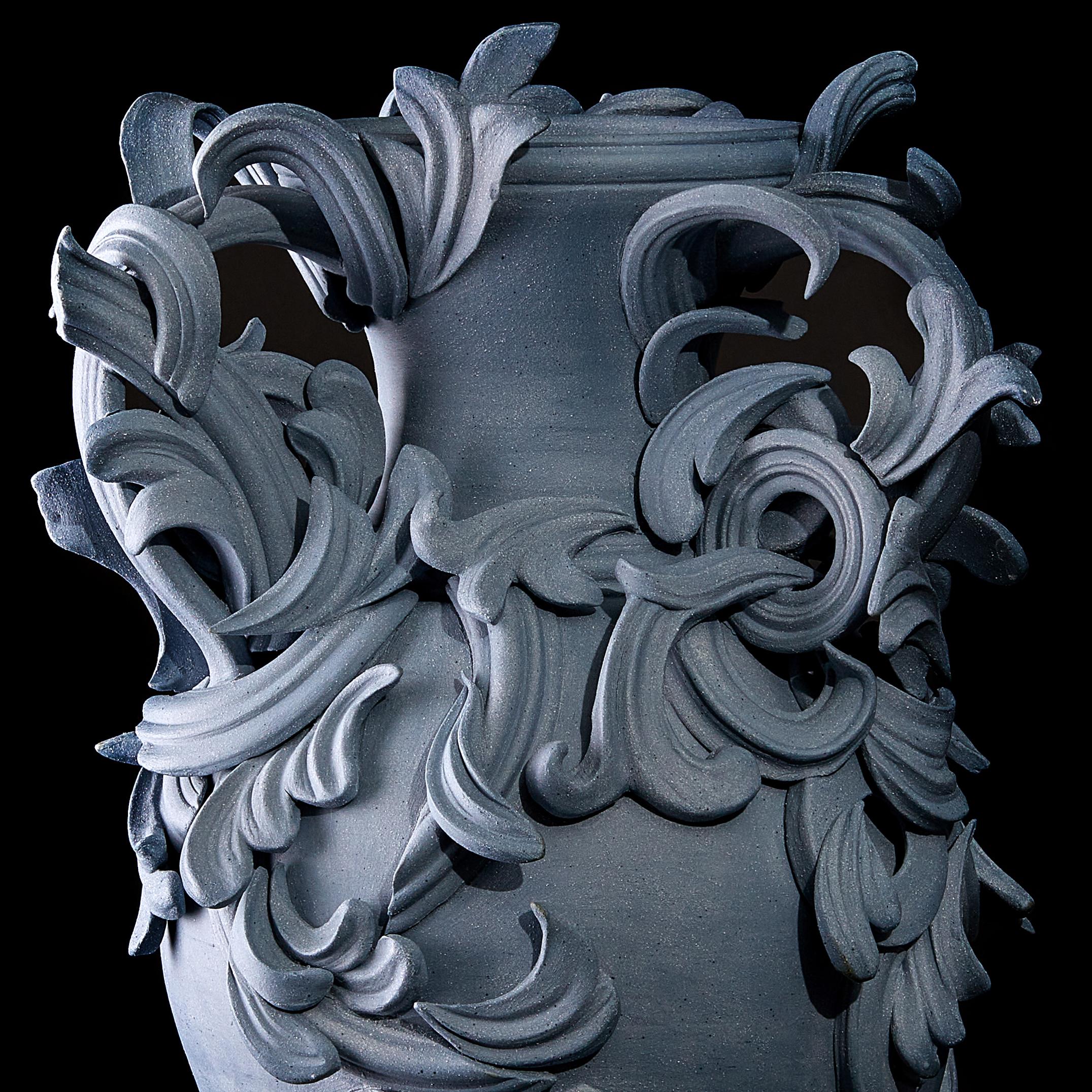 British Vari Capitelli IX, a Unique Ceramic Sculptural Vase in Blue by Jo Taylor