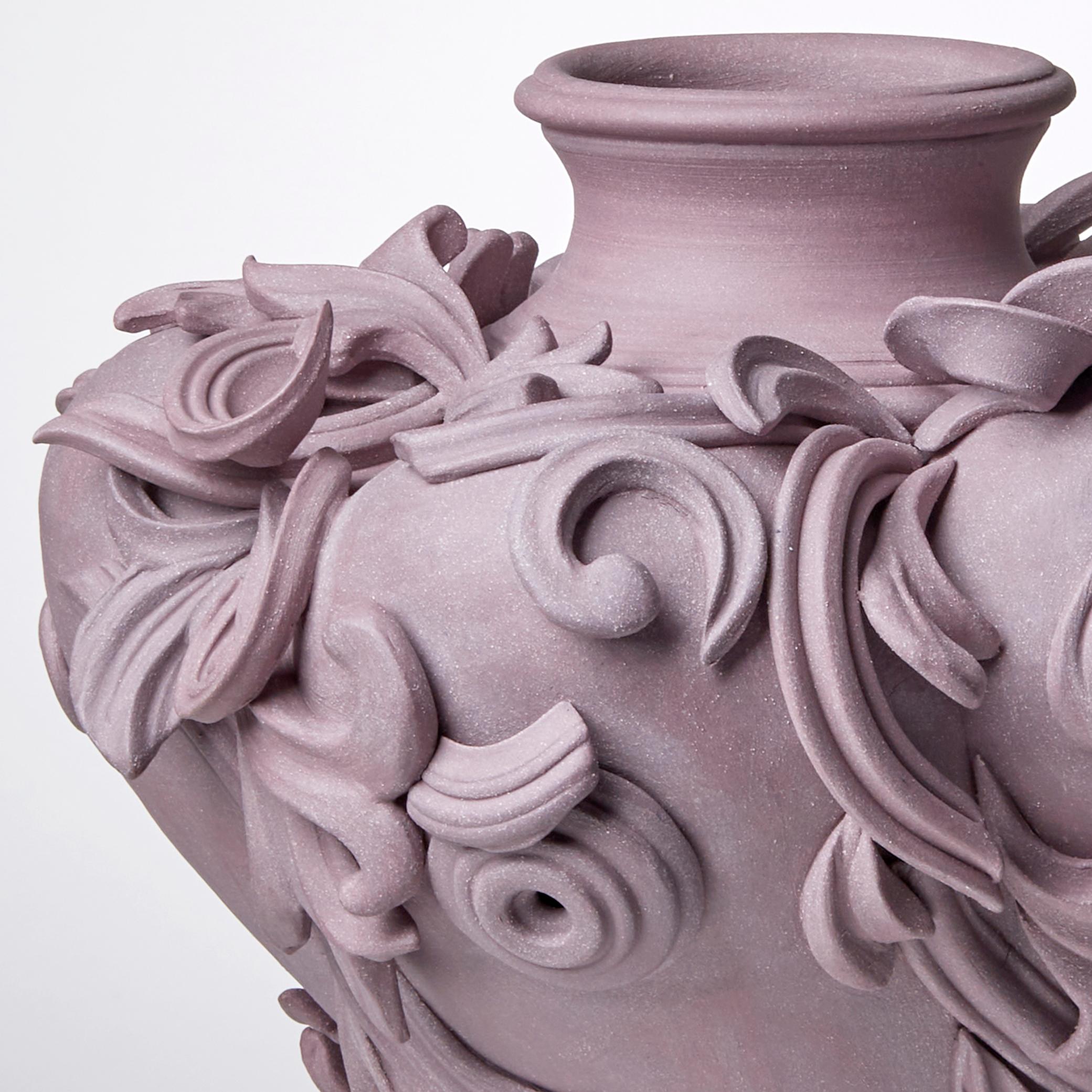 Organic Modern Vari Capitelli VIII, a Unique Ceramic Vase in Dusky Damson and Plum by Jo Taylor