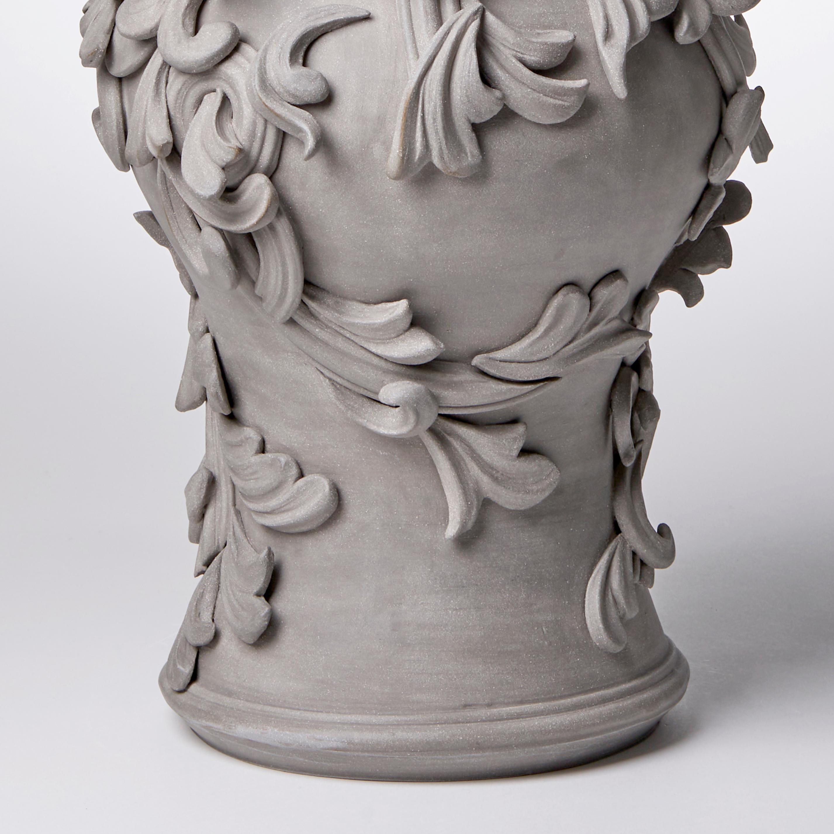 Organic Modern Vari Capitelli X, a Unique Ceramic Vase in Warm Grey by Jo Taylor