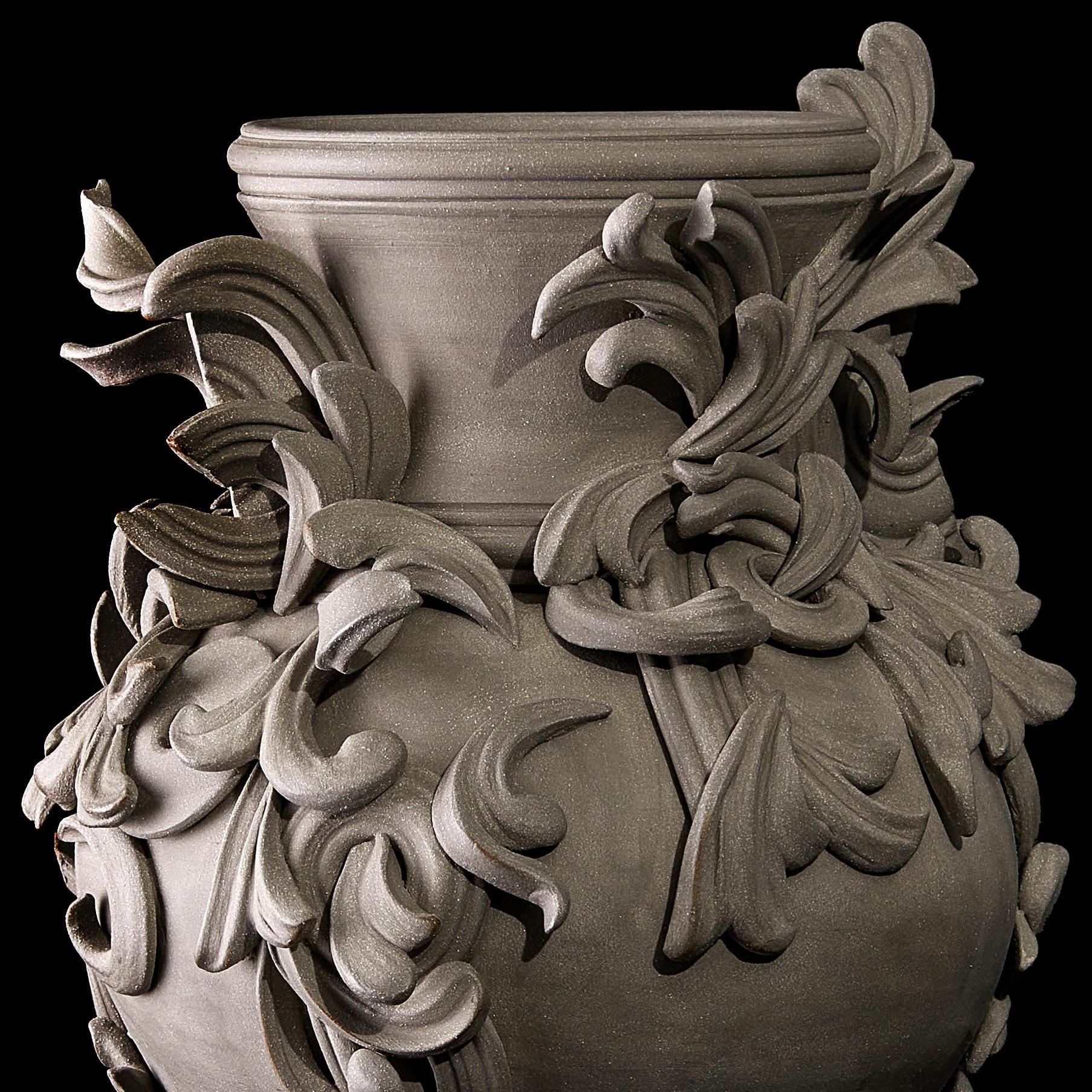 Vari Capitelli X, a Unique Ceramic Vase in Warm Grey by Jo Taylor In New Condition In London, GB