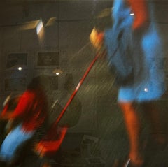 Photographie couleur en méthacrylate, terrain de jeu/enfant, avec cadre en aluminium.
