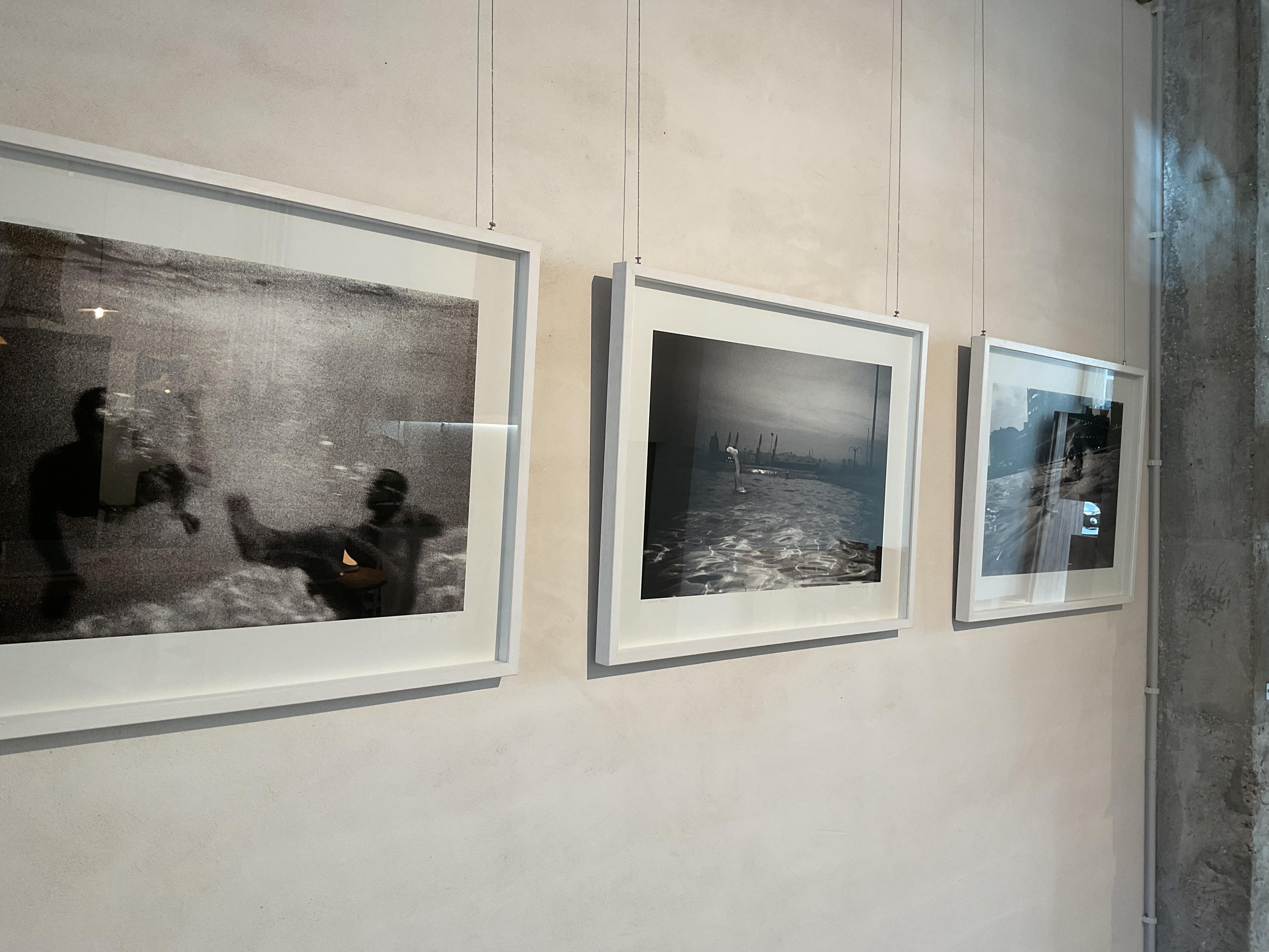 Swimming pool jump photography, black and white, analog photo framed with unique For Sale 2