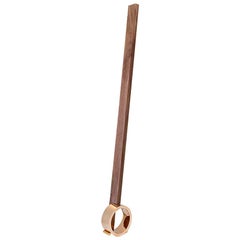 Vari Floor Lamp in Bronze and Walnut Hardwood