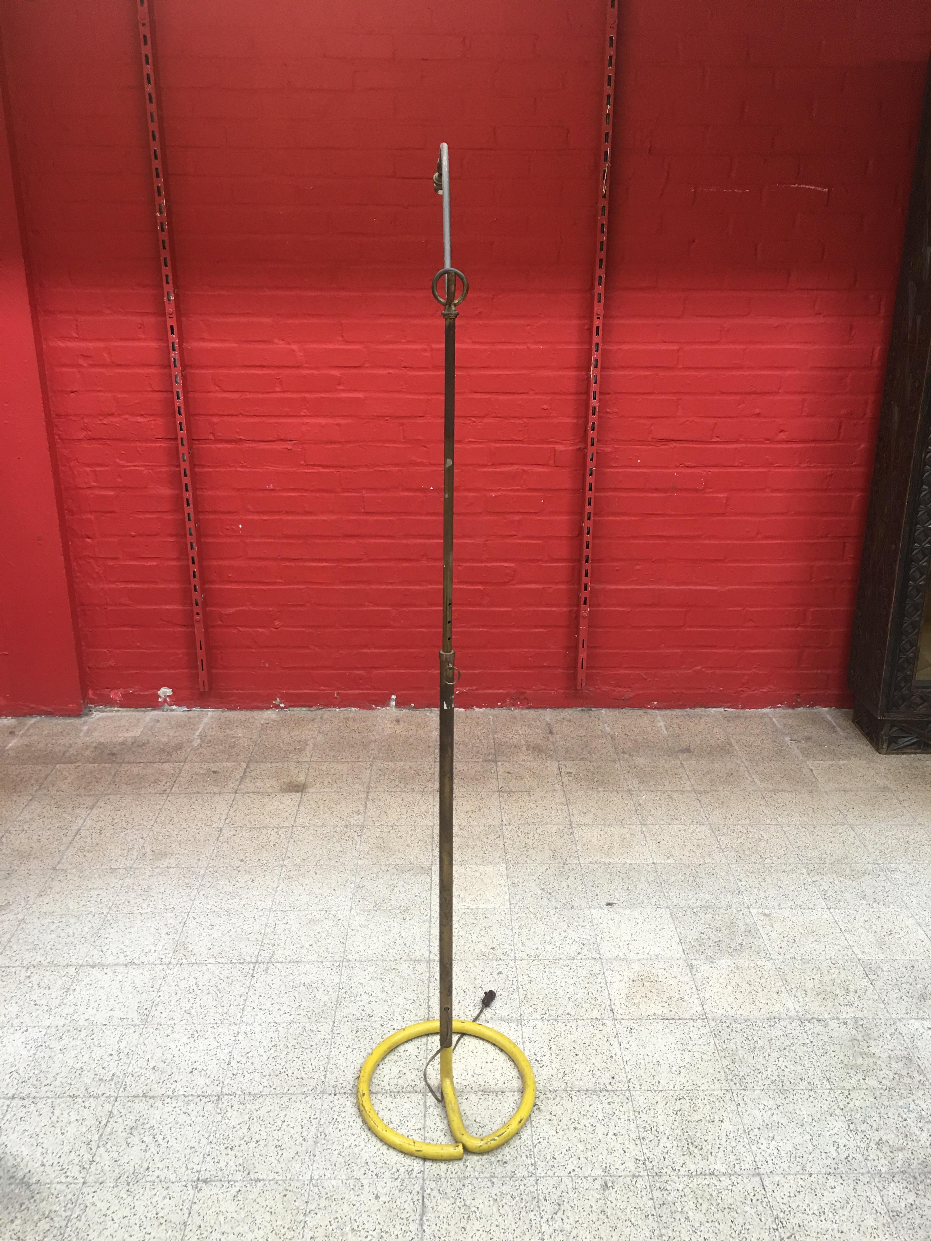 Lacquered Variable Height French Floor Lamp, circa 1950 For Sale