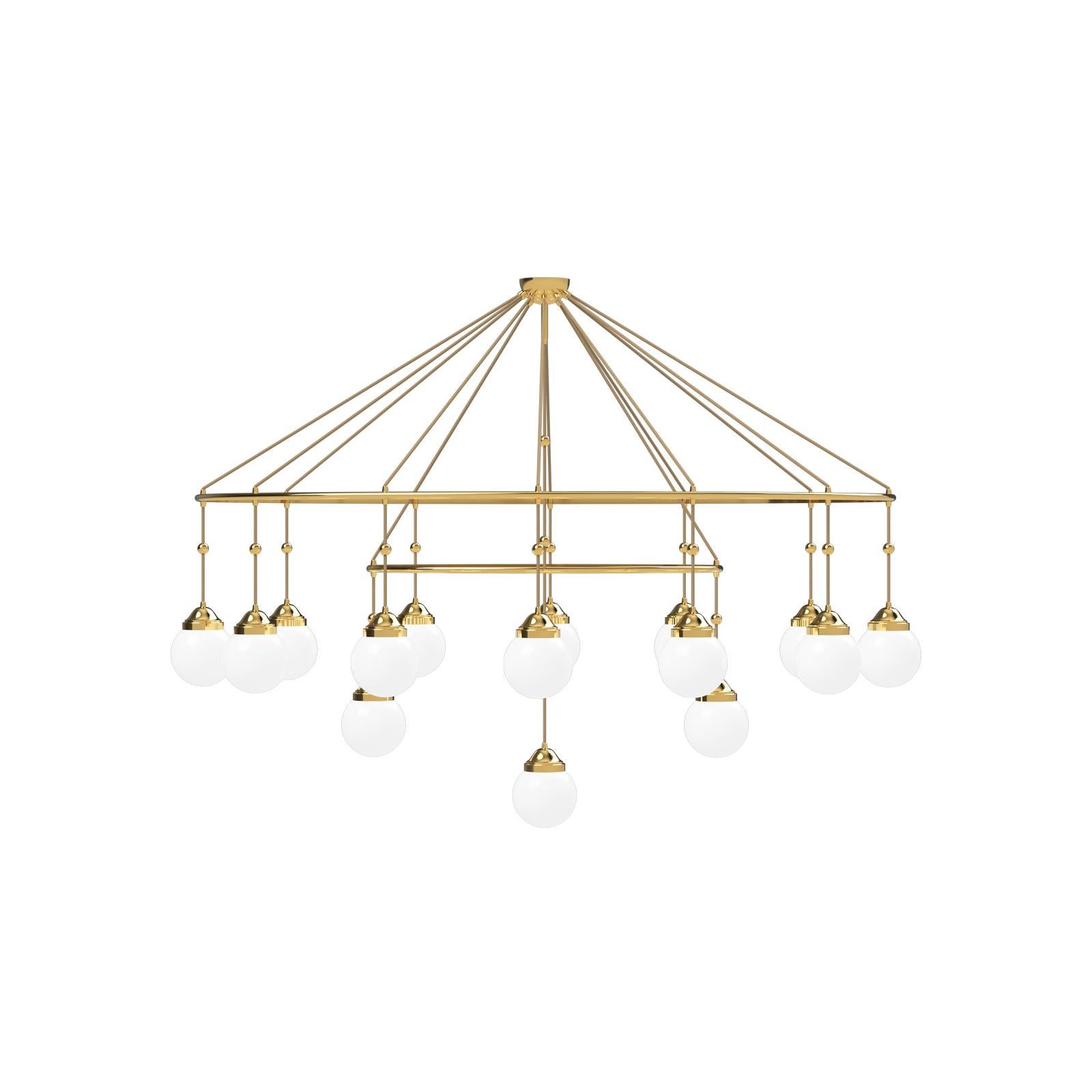 A variation of the classical Brioni chandelier by Adolf Loos 1914, re edtion
All components according to the UL regulations, with an additional charge we will UL-list and label our fixtures.