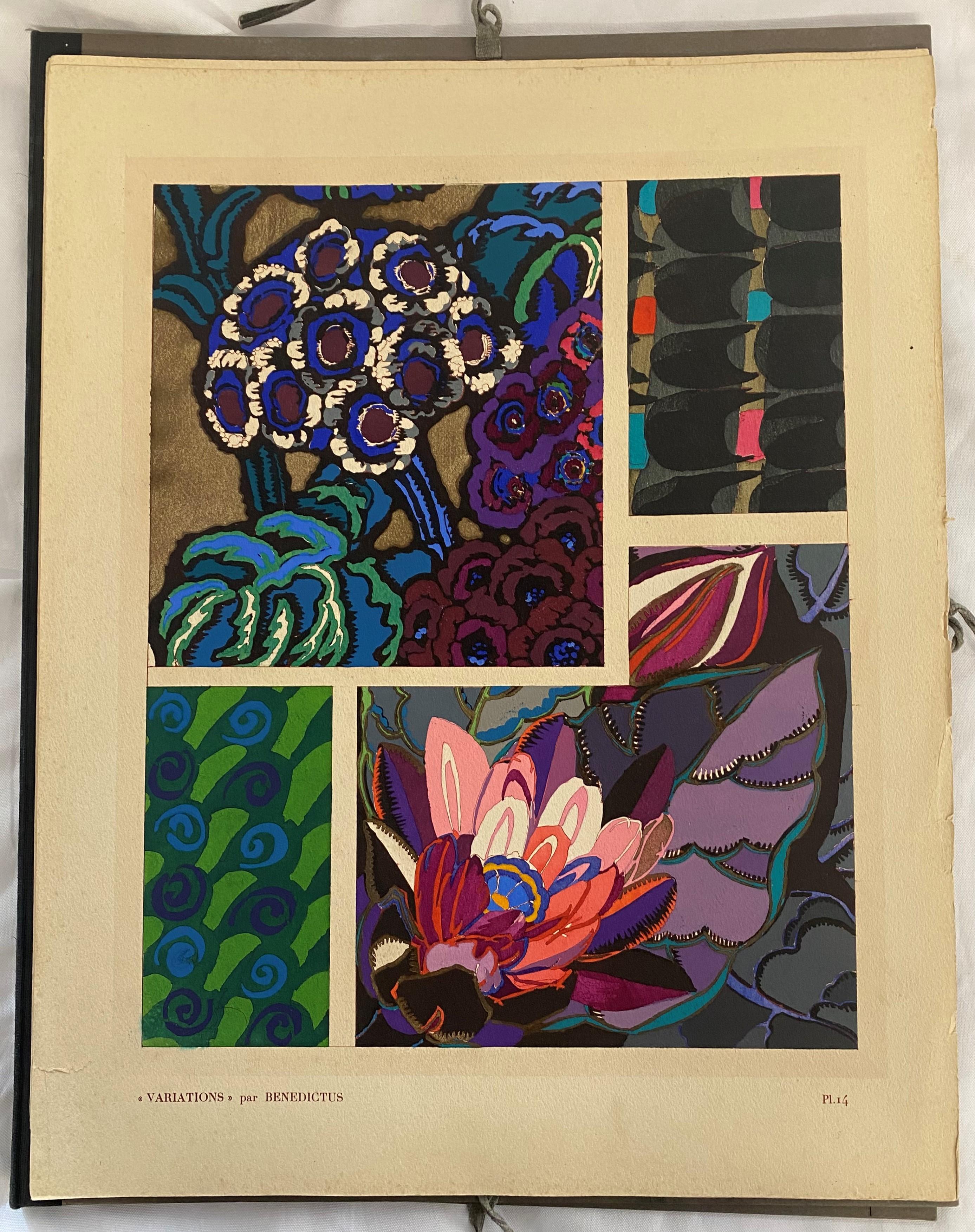 Papier Variations de Benedictus, un Folio de 20 assiettes pochoir