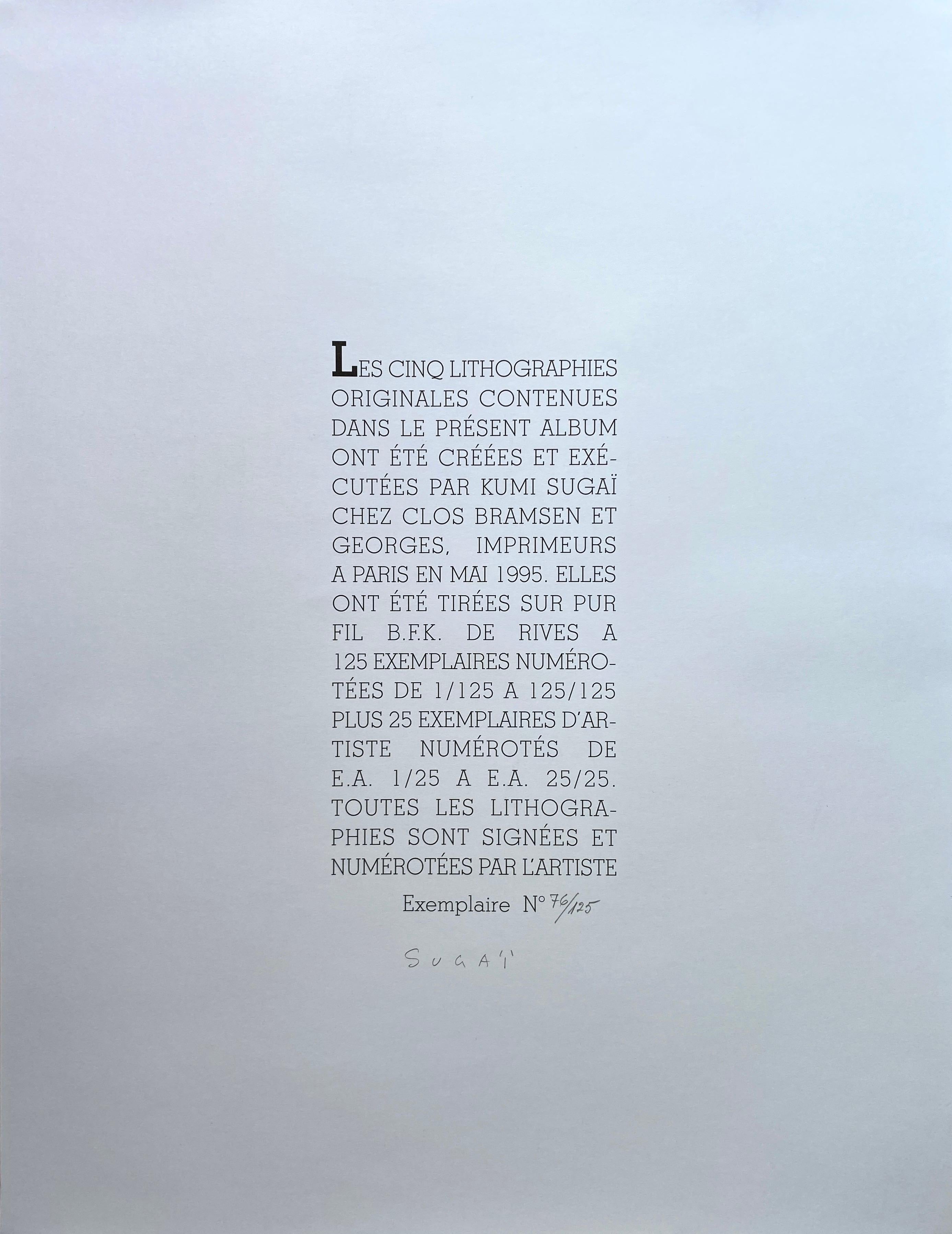 Variations Portfolio de cinq lithographies de Kumi Sugaï 1995 en vente 11