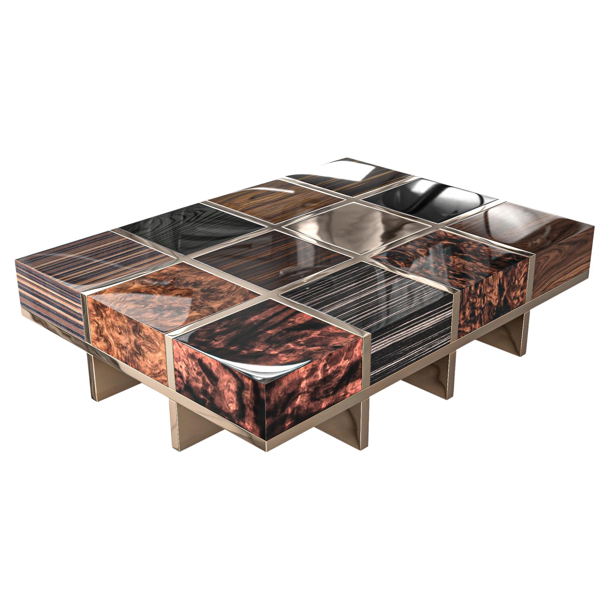 "Variazione" Coffee Table With Bronze, Handcrafted, Istanbul