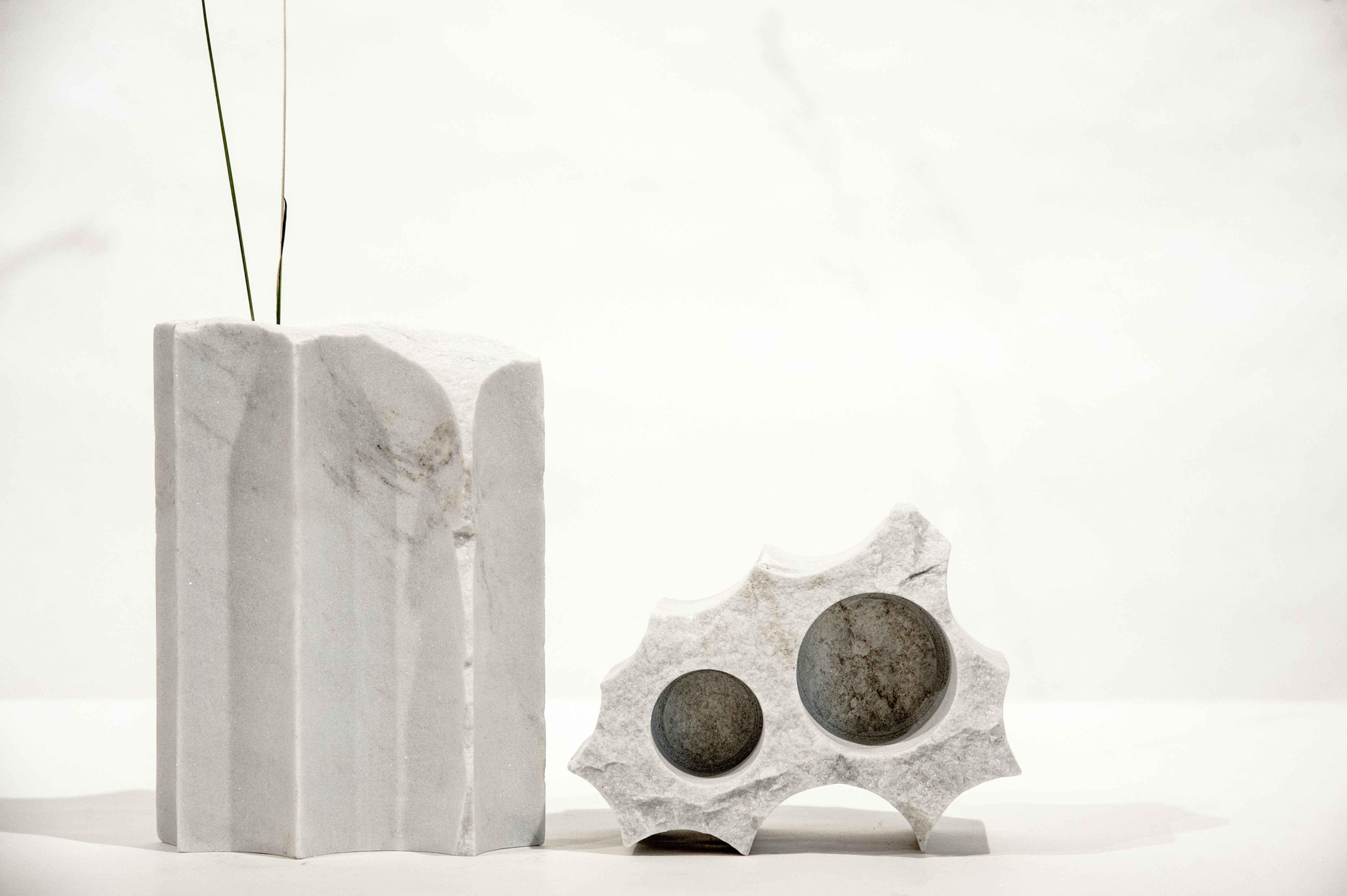 European Variazioni vases in palissandro marble  For Sale
