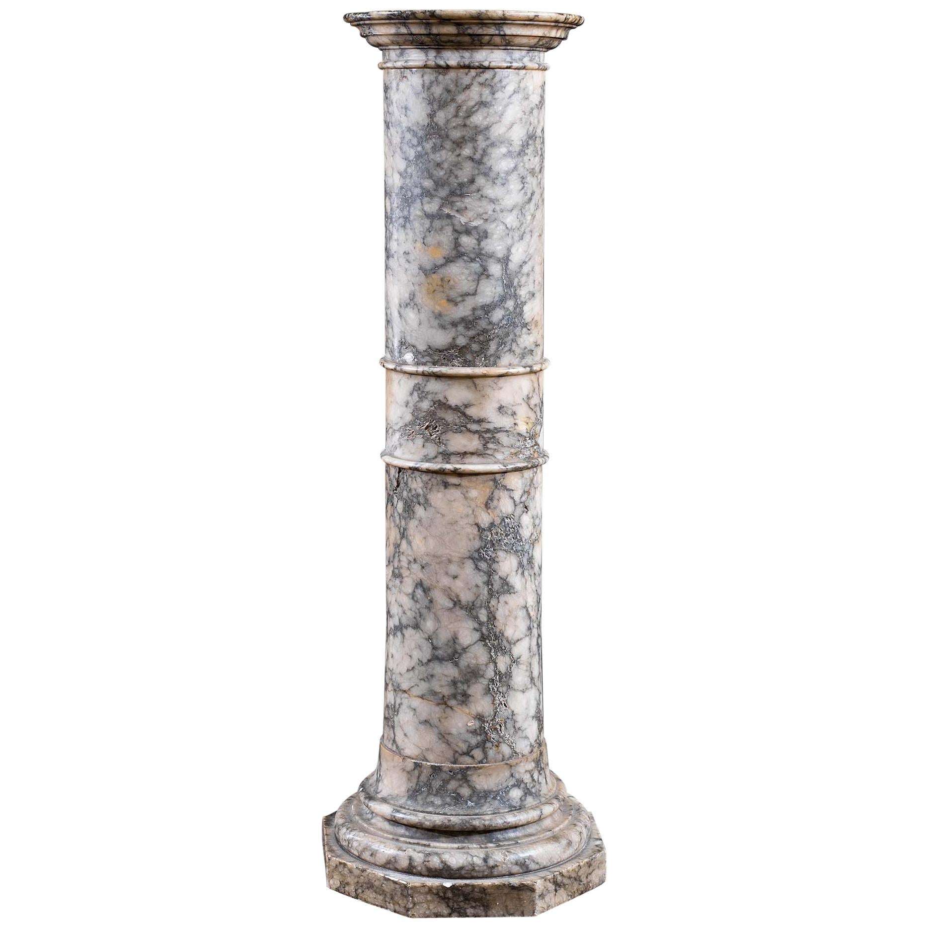 Variegated Marble Column Pedestal