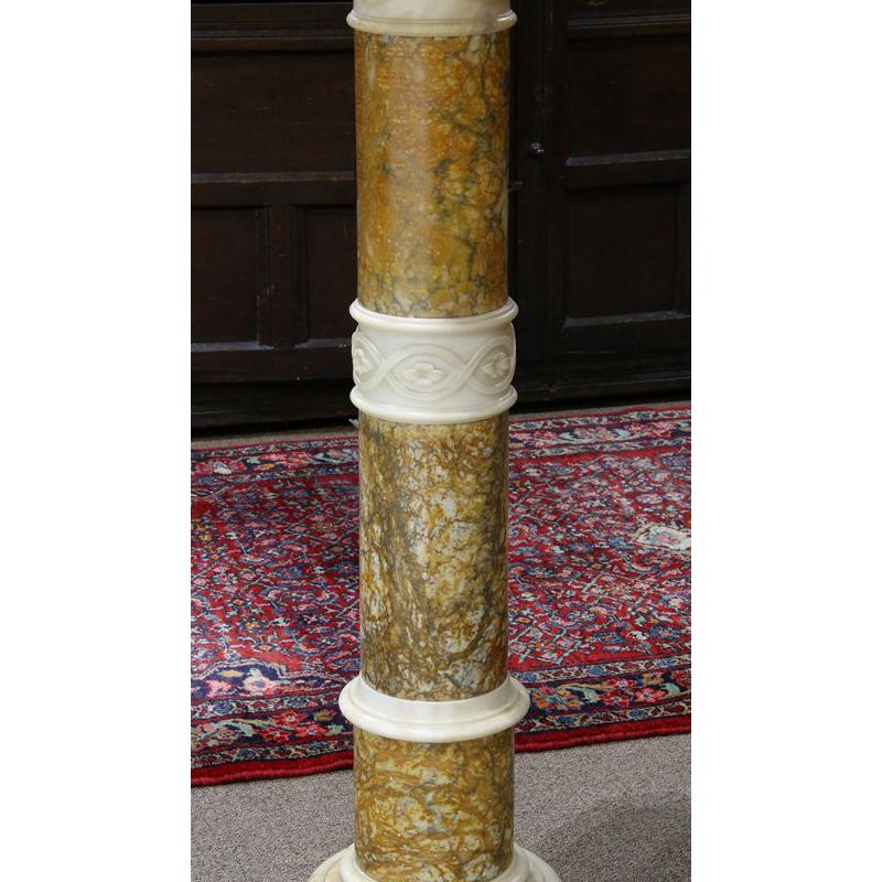 Neoclassical Variegated Marble Pedestal, Italian Neo Classical Style