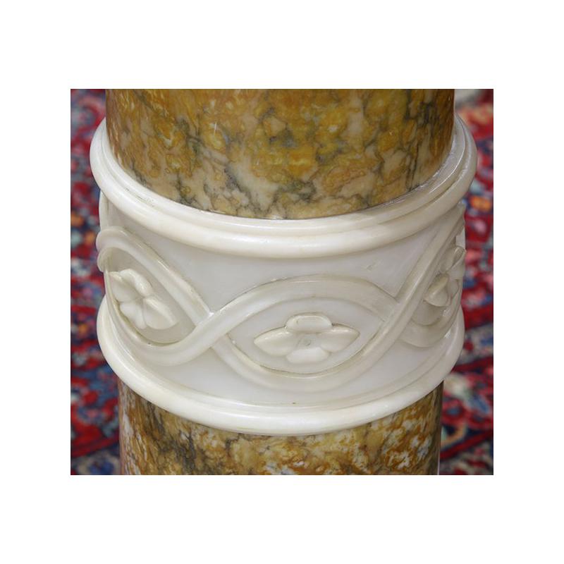 Variegated Marble Pedestal, Italian Neo Classical Style In Good Condition In Cypress, CA