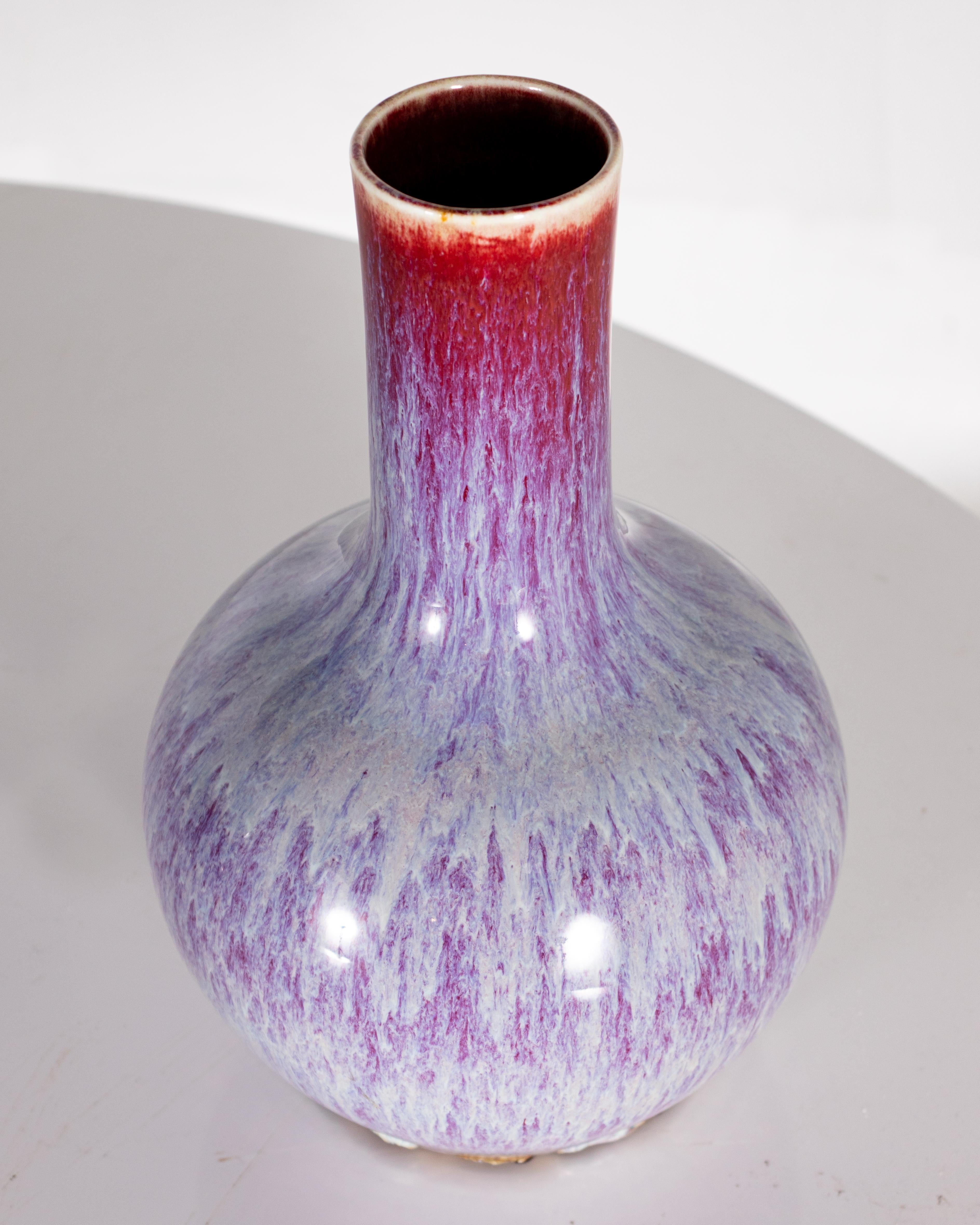 Other Variegated Oxblood Glaze Chinese Vase For Sale