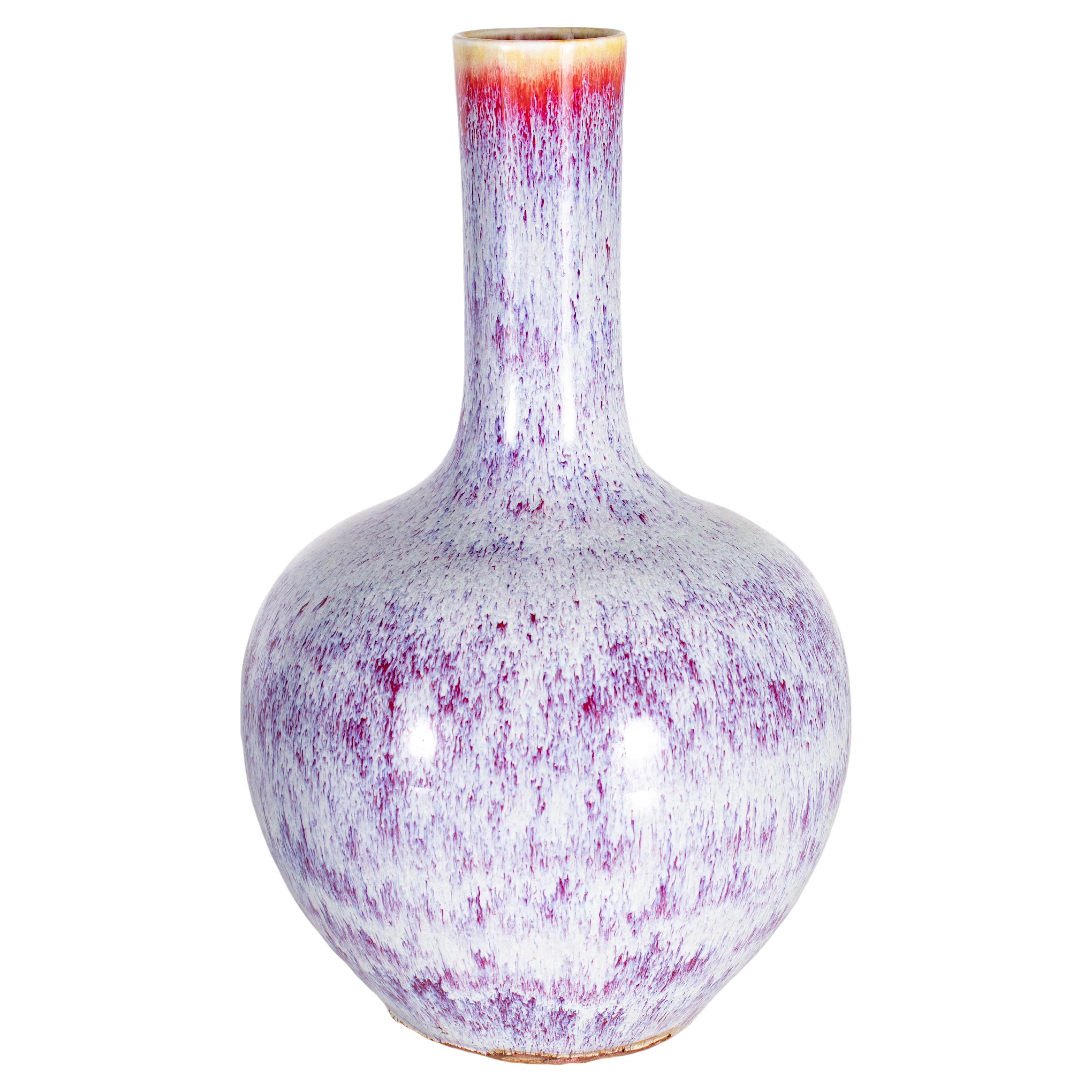 Variegated Oxblood Glaze Chinese Vase For Sale