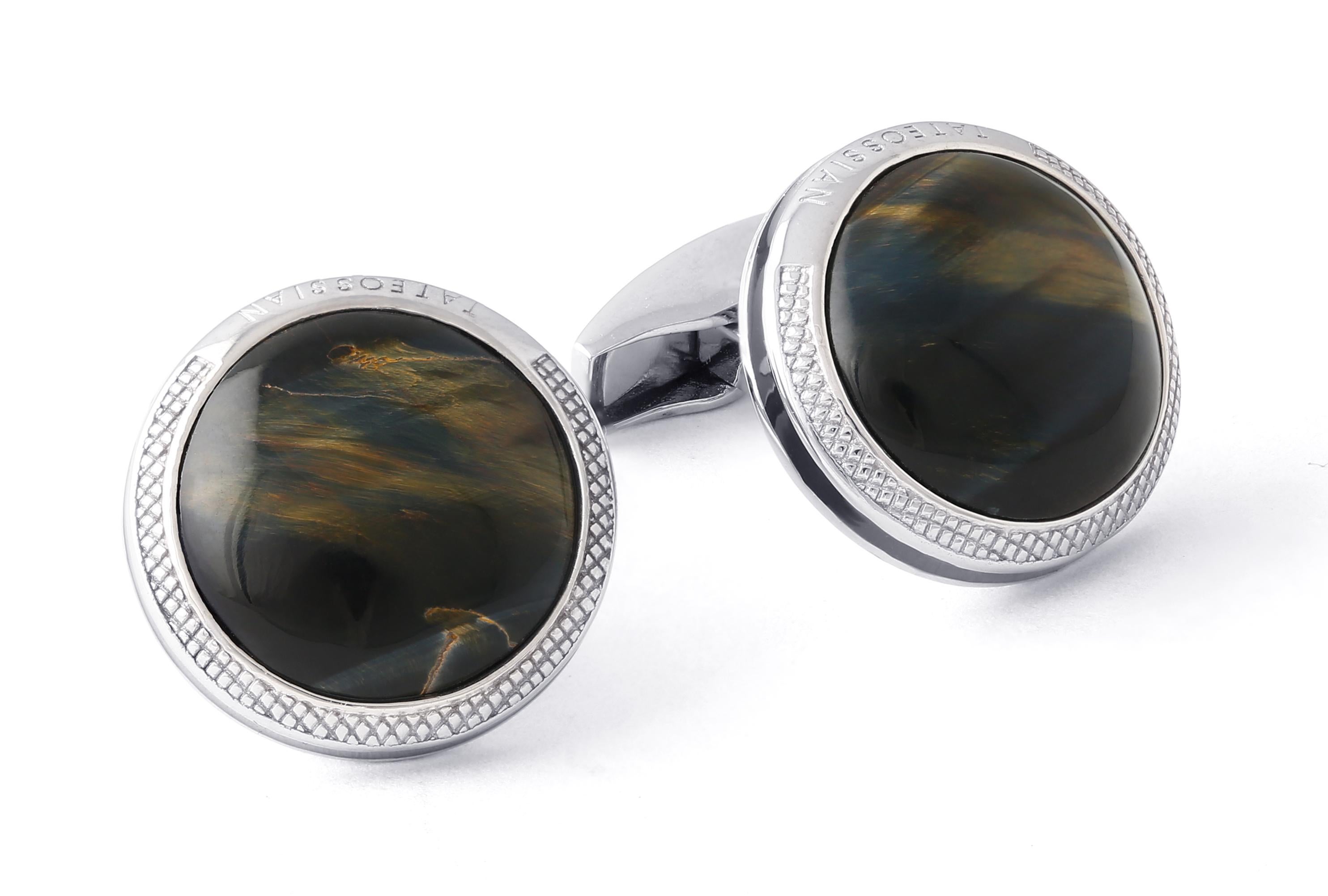 The spectacular array of colours featured in each tiger eye range from stunning blues to exotic yellows. Featuring chatoyance - the optical phenomenon in which a band of reflected light (cats-eye) moves just beneath the surface of the stone, each