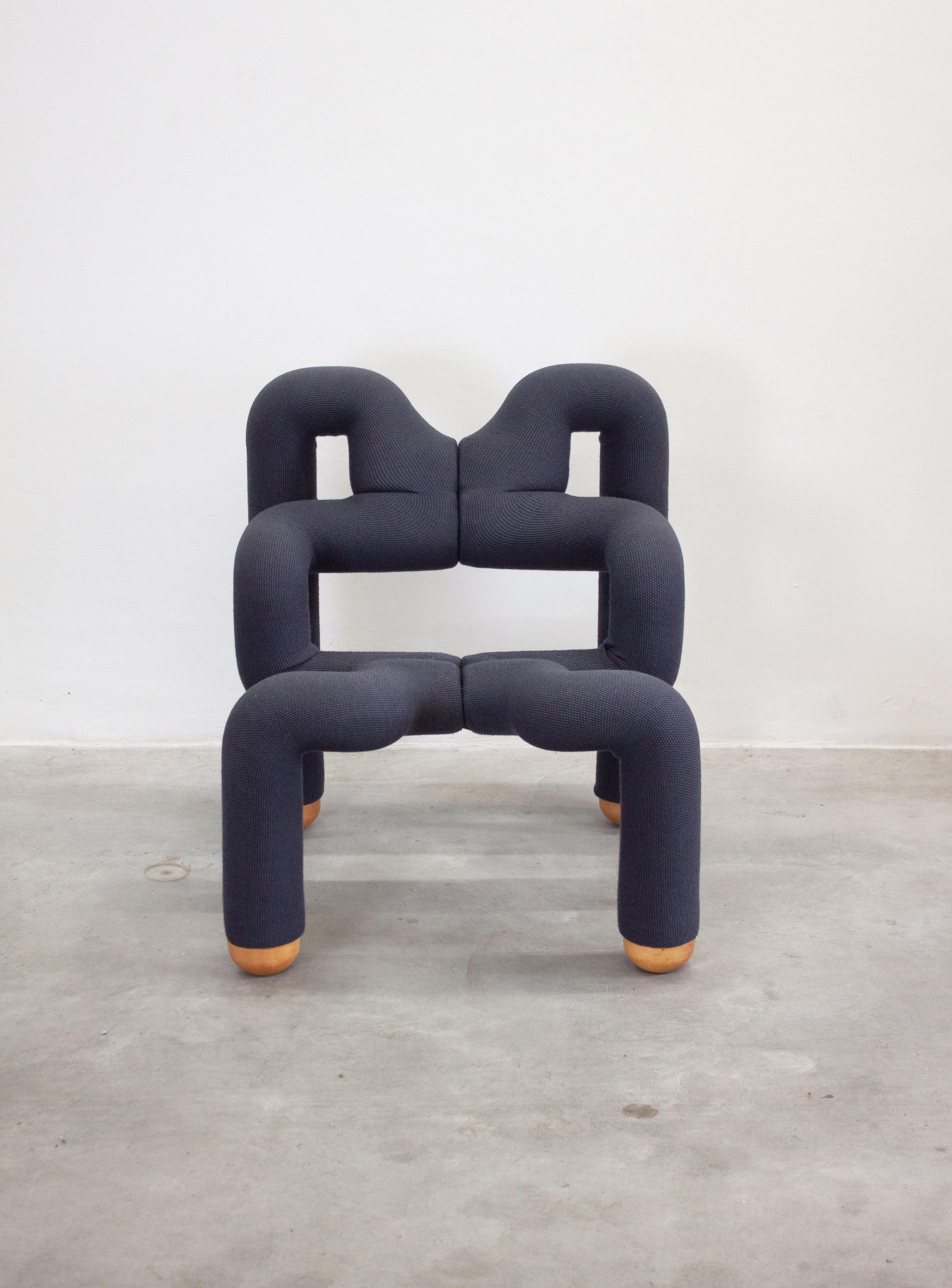 Finnish Varier Ekstrem Lounge Chair by Terje Ekstrøm (Dark Blue Grey)