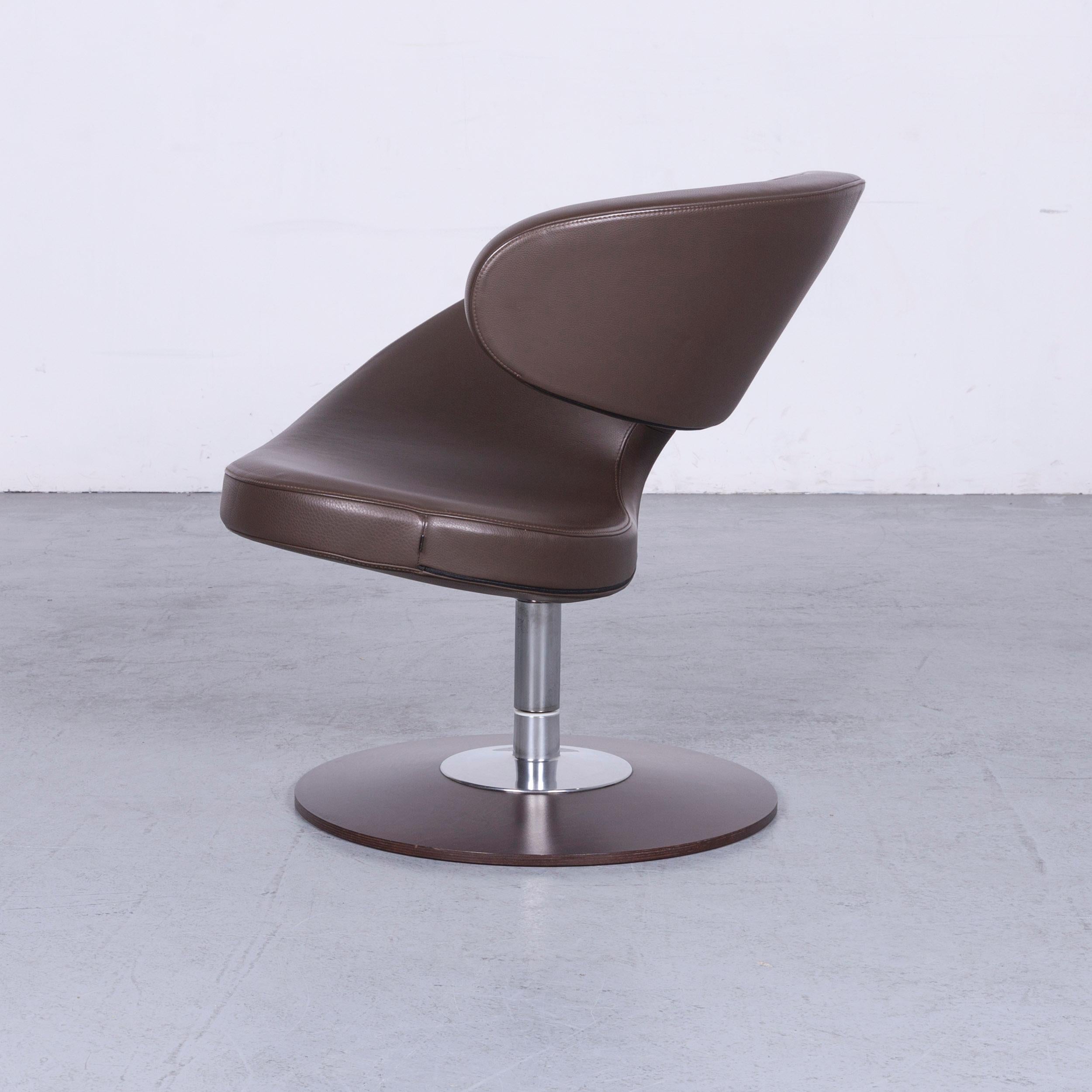 Varier Peel Designer Leather Club Chair Brown One-Seat Chair 1