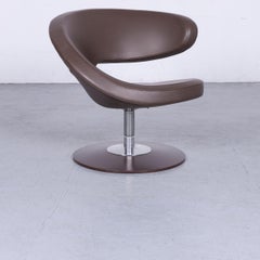 Varier Peel Designer Leather Club Chair Set Brown One-Seat Chairs