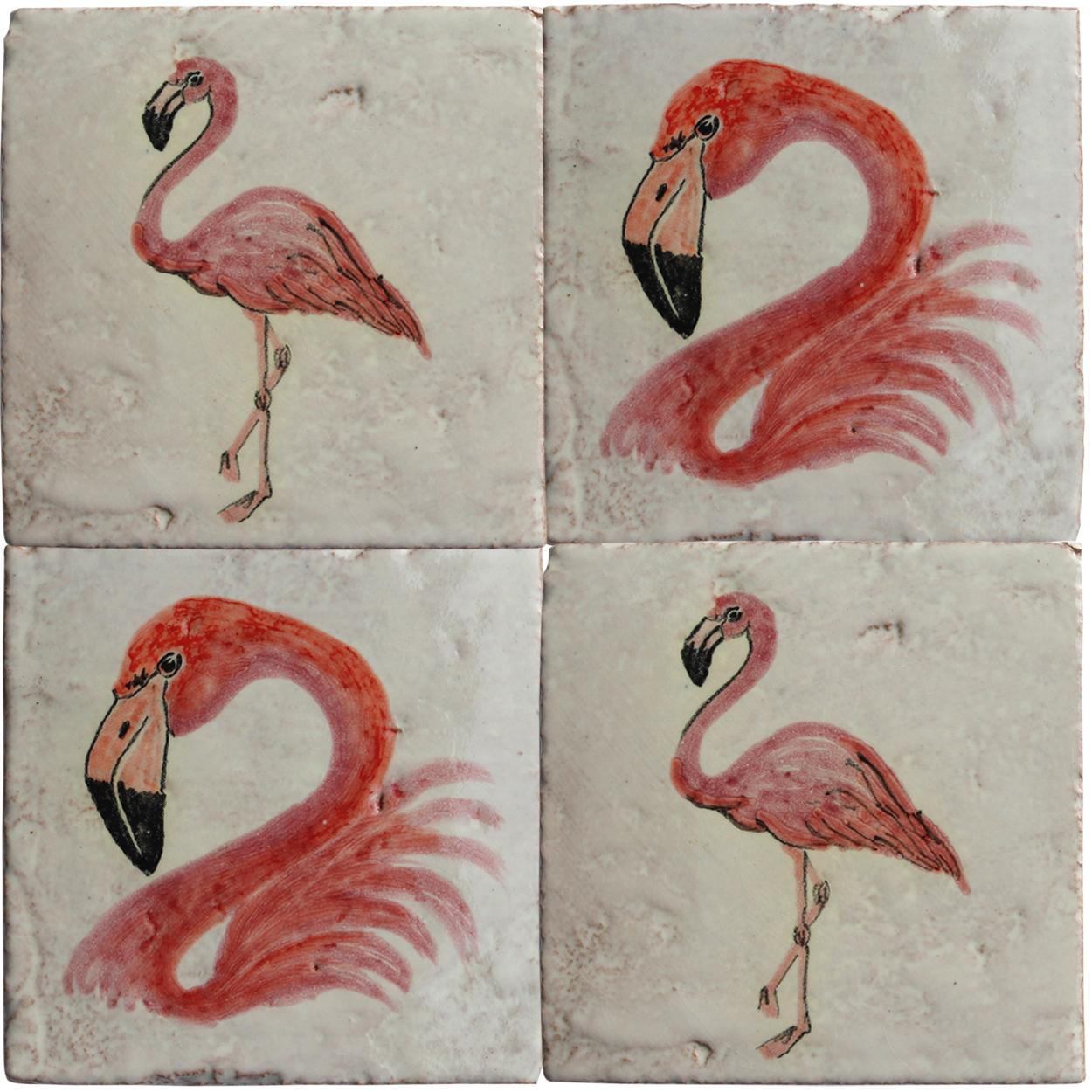 Variety of Flamingo Majolica Tiles, Handmade in Italy In Good Condition For Sale In Rijssen, NL