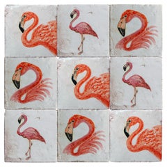 Variety of Flamingo Majolica Tiles, Handmade in Italy