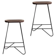 VARILLO Hocker-Set mit Metallstab in Thekenhöhe