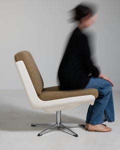 Mid-Century Space Age Swivel Chair, Upholstered Metal, Germany, 1970