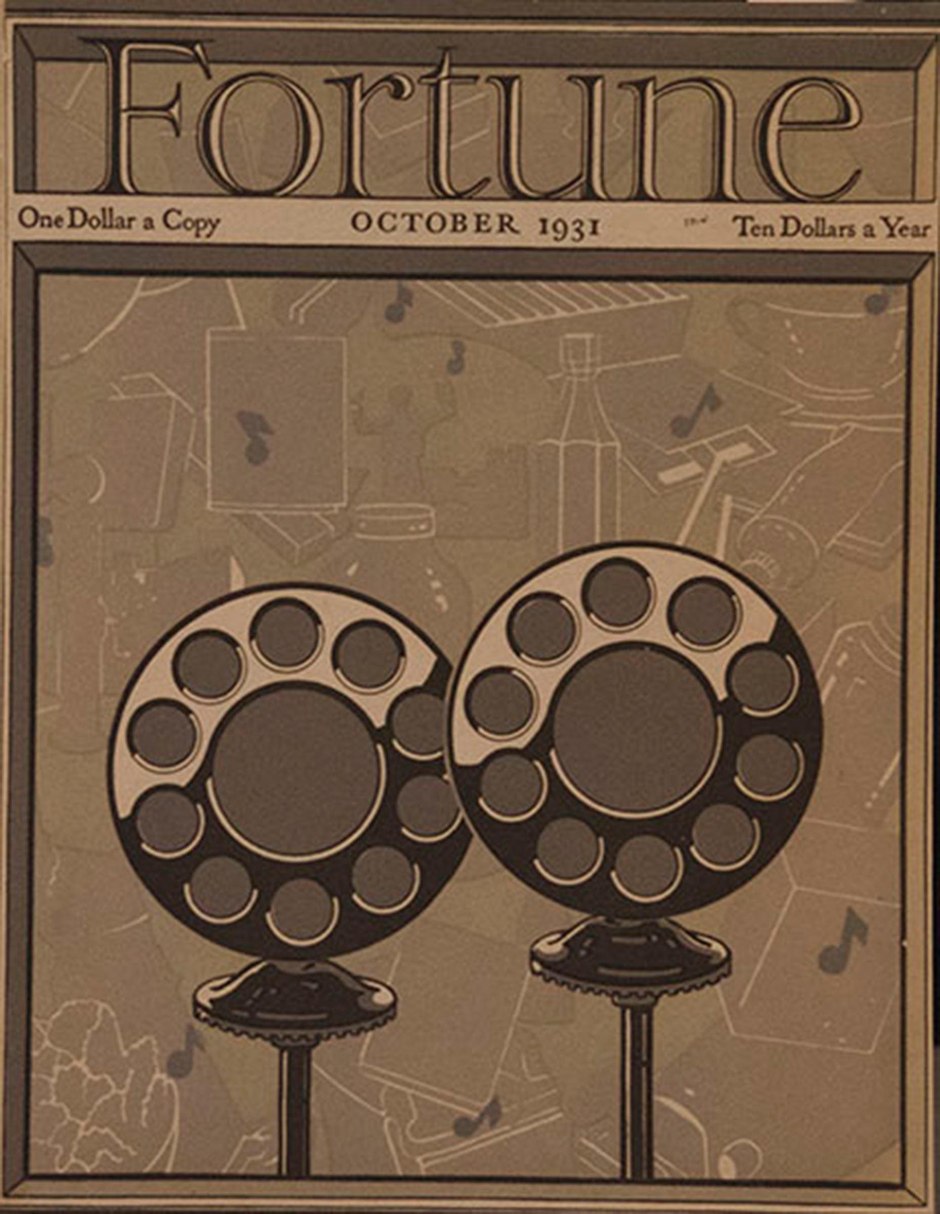 A Collection of 65 Original Fortune Magazine Covers 1931-1940 - Brown Figurative Print by Unknown