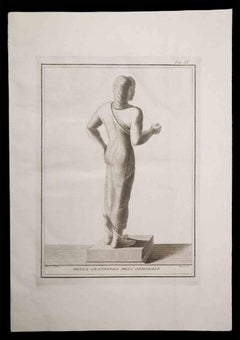 Statue étrusque antique - Gravure - XVIIIe siècle