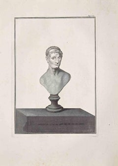 Ancient Roman Bust - Original Etching  - 18th Century