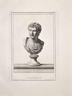 Ancient Roman Bust - Original Etching  - 18th Century