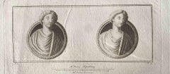 Ancient Roman Busts - Original Etching - Late 18th Century