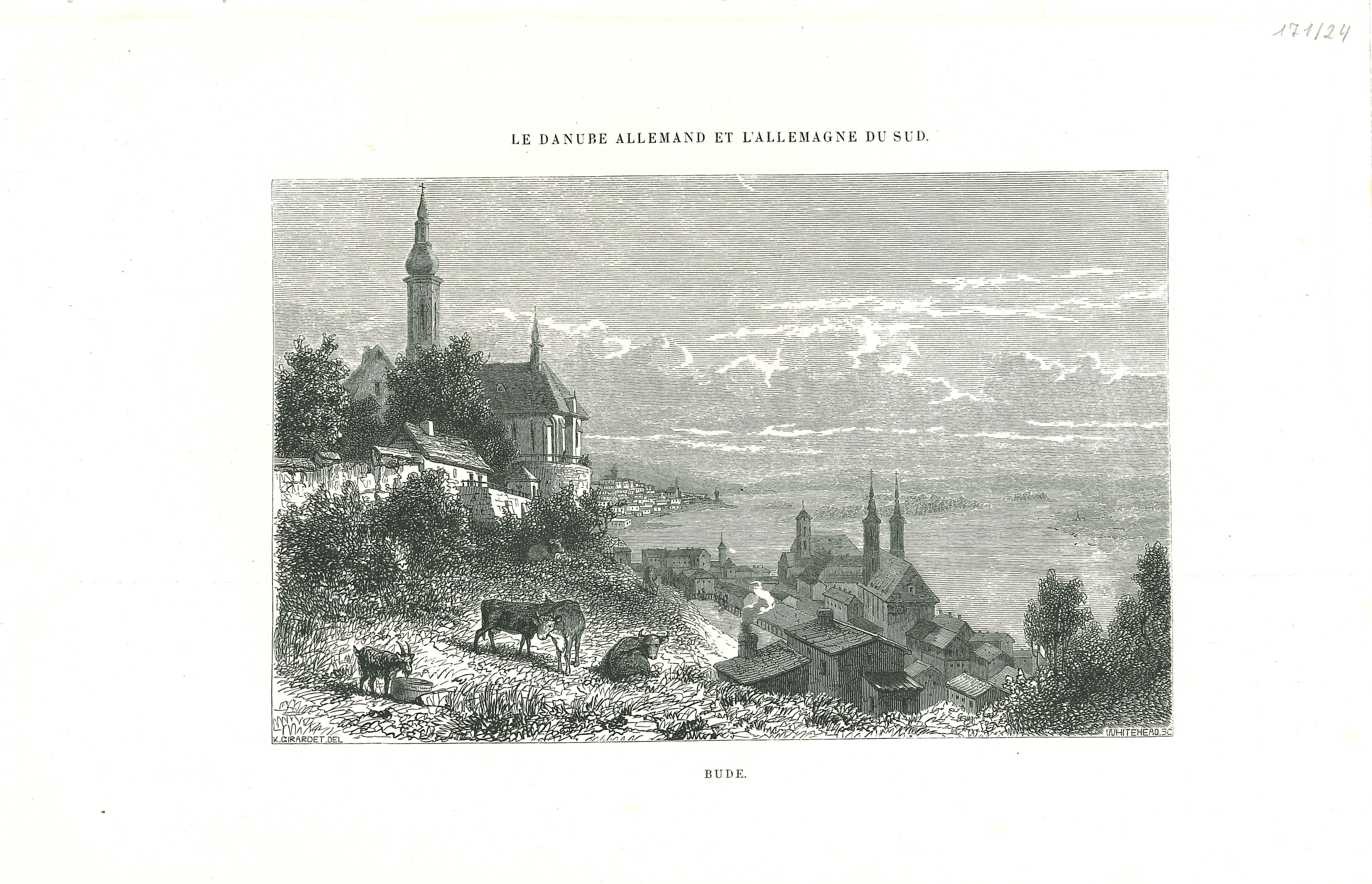 Unknown Figurative Print - Ancient View of Bude - Original Lithograph - Mid 19th Century