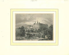 Ancient View of Kloster Braunau - Original Lithograph - First Half 19th Century