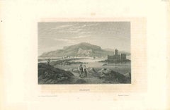 Ancient View of Trapani - Original Lithograph - Mid 19th Century