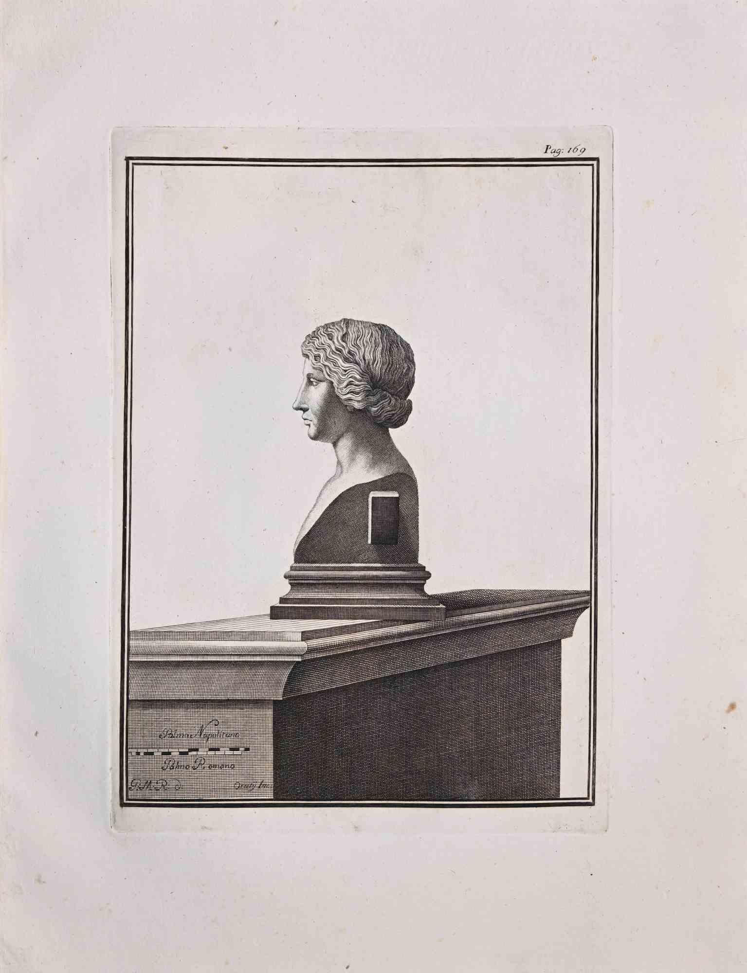 Unknown Portrait Print - Antiquities of Herculaneum Exposed - Original Etching - 18th Century