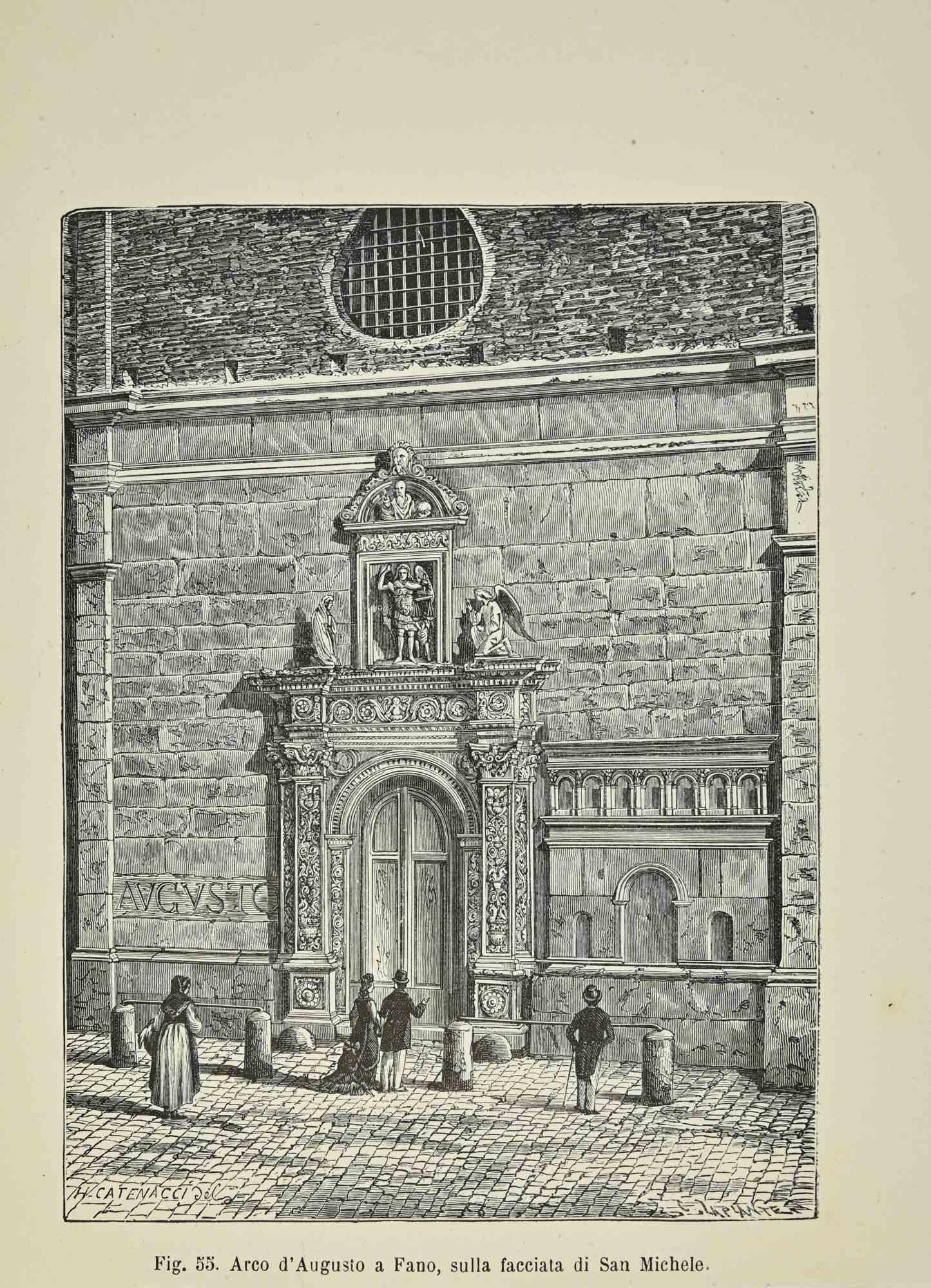 Various Artists Figurative Print - Arch of Augustus - Lithograph - 1862