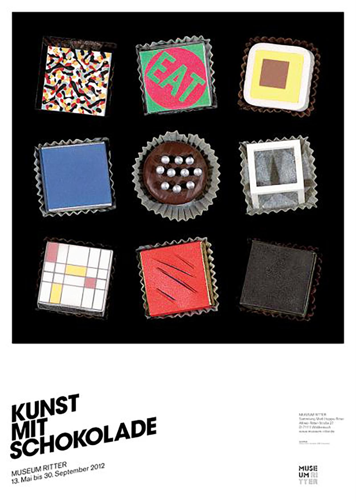 Art with Chocolate - Kunst mit Schokolade - Modrian Klein Indiana Fontana Albers - Print by Unknown