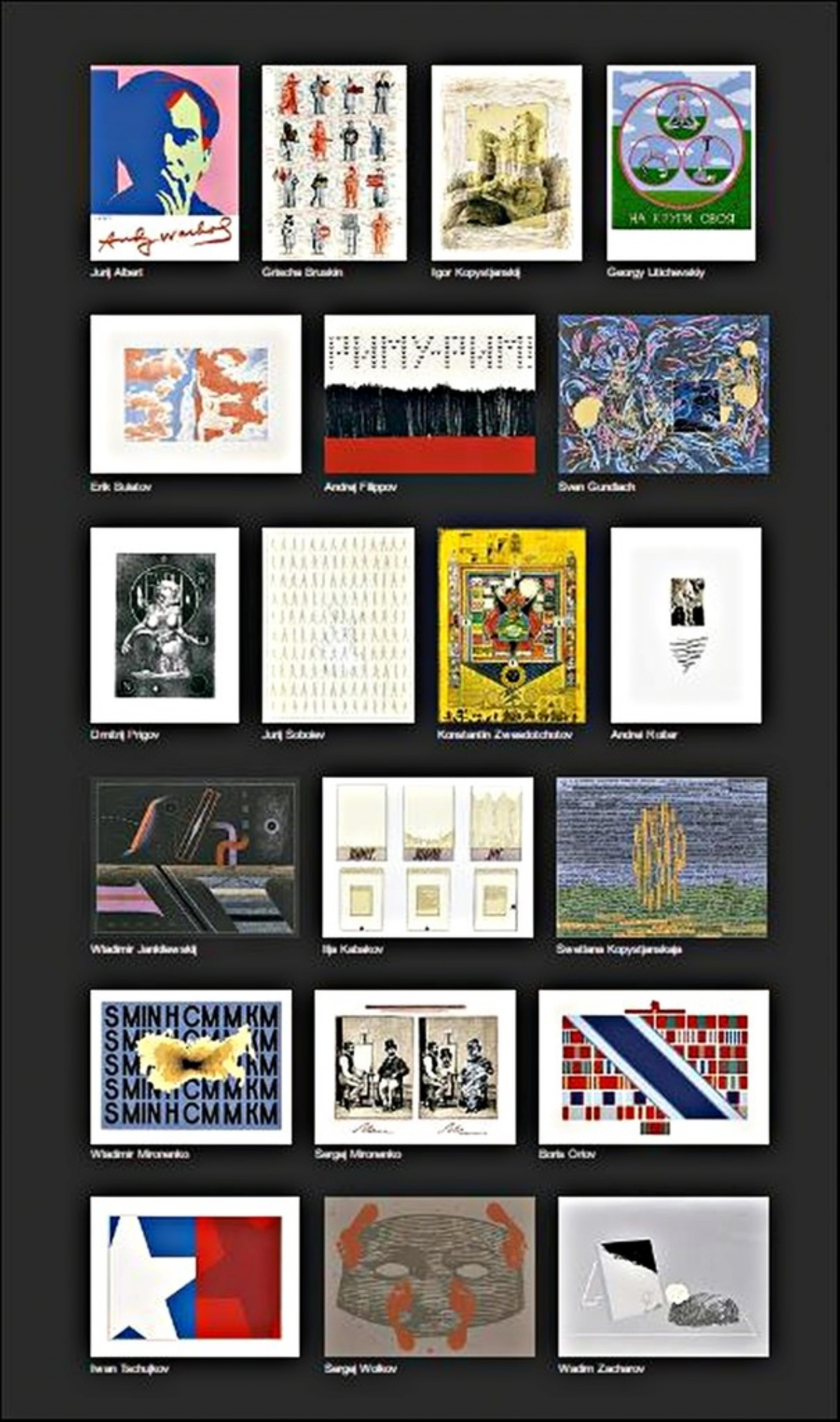 Collection de 20 pièces signées Lt. Ed. sérigraphies des meilleurs artistes russes dans un coffret rouge  en vente 15