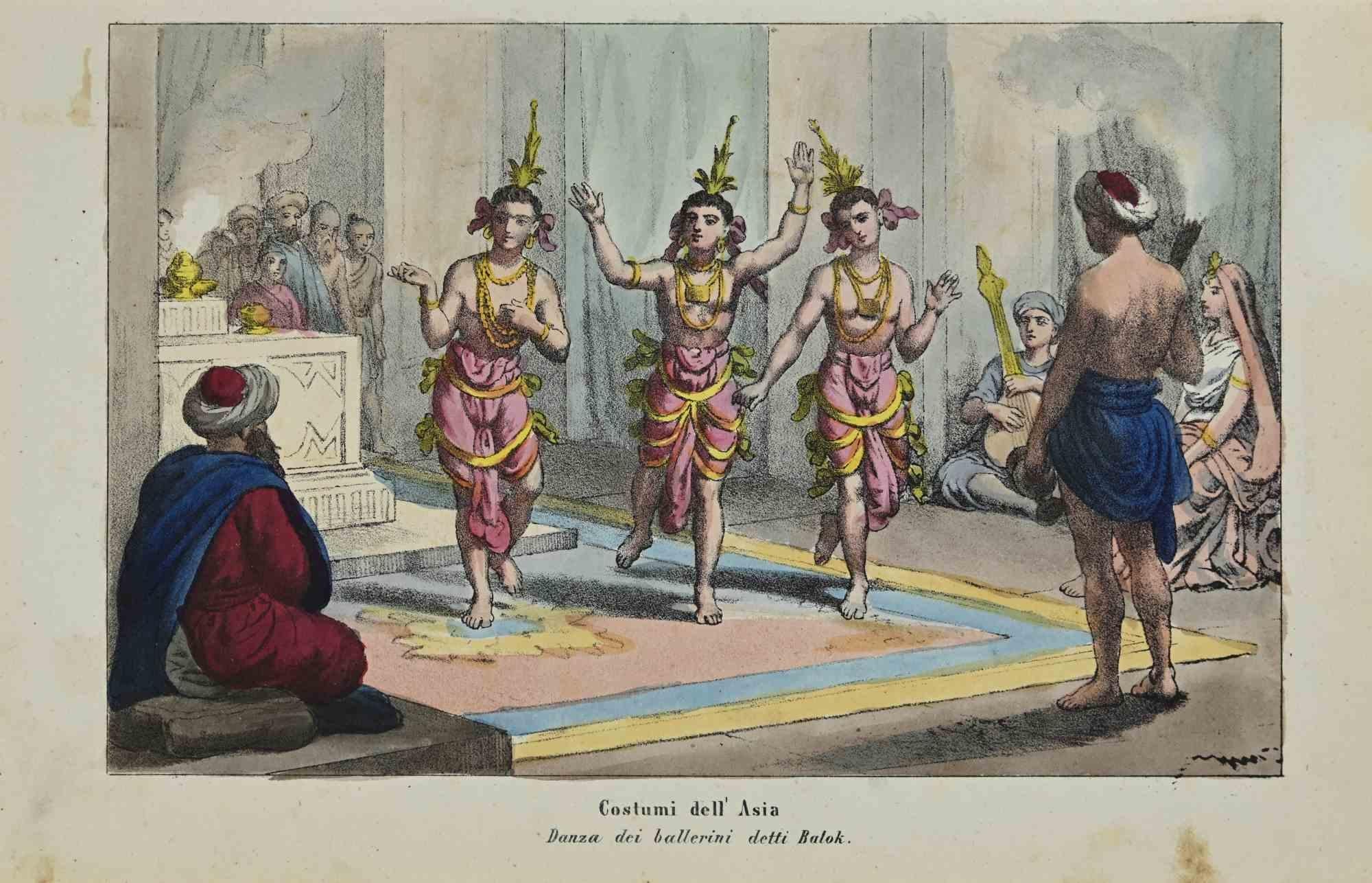 Various Artists Figurative Print - Balok Dancers - Lithograph - 1862