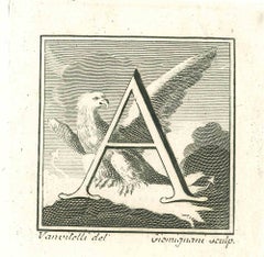 Capital Letter A: „The Antiquities of Herculaneum Exposed-Etching“, 18. Jahrhundert