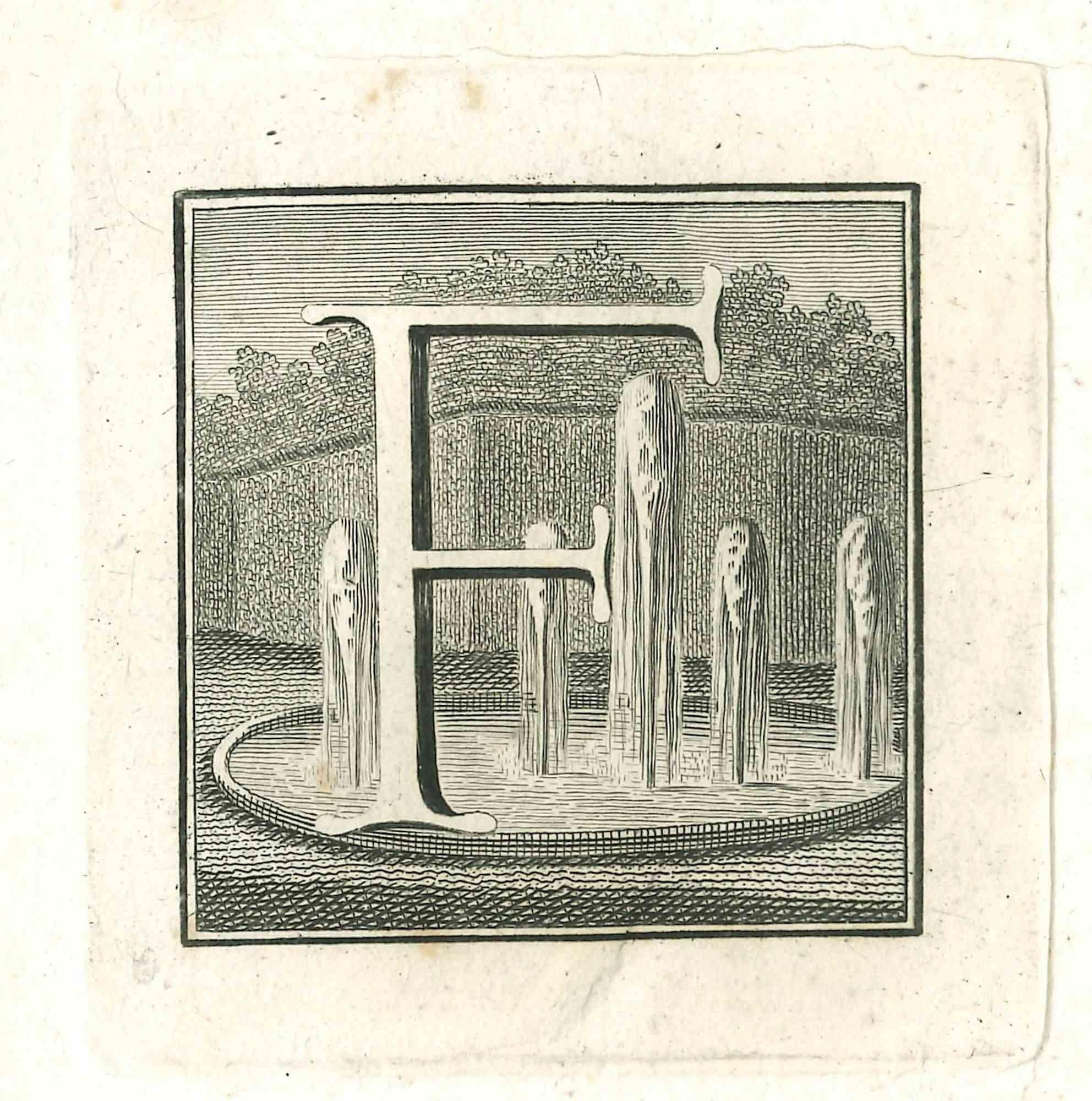 Unknown Figurative Print - Capital Letter for the Antiquities of Herculaneum Exposed-Etching -18th Century