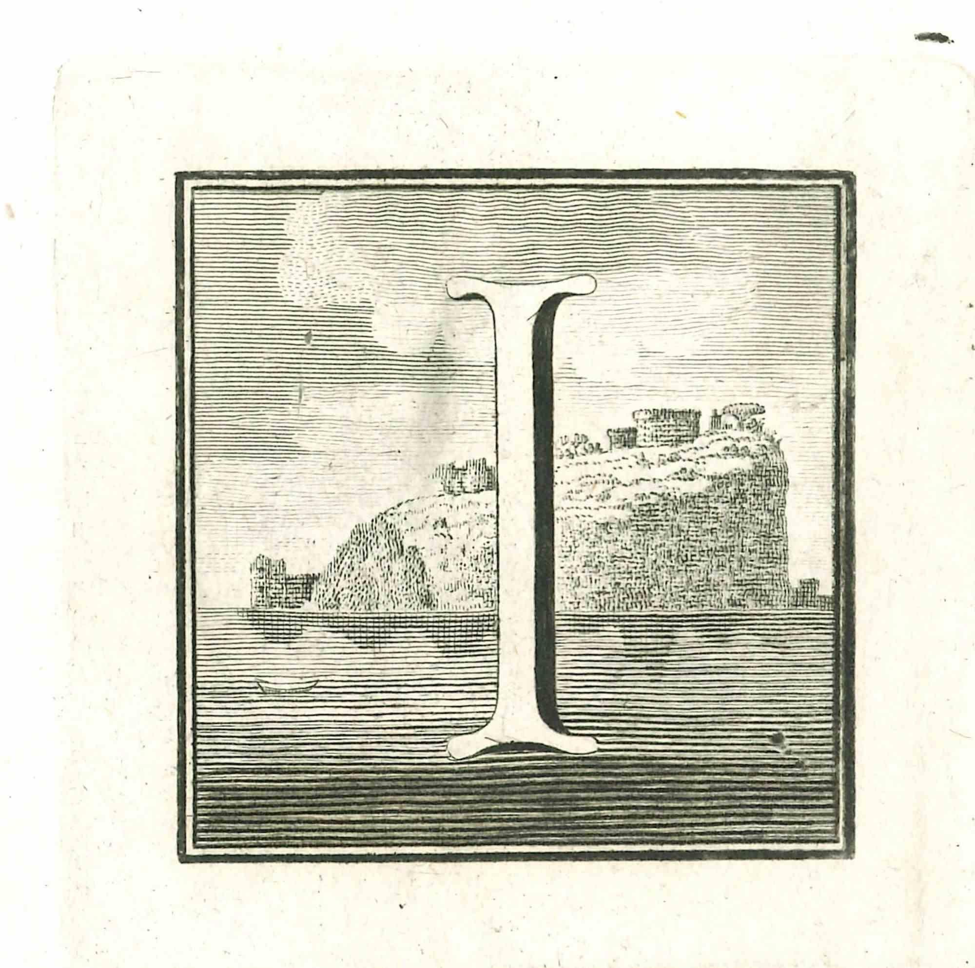 Unknown Figurative Print - Capital Letter for the Antiquities of Herculaneum Exposed-Etching - 18th Century