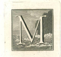 Capital Letter M for the Antiquities of Herculaneum - Etching - 18th Century